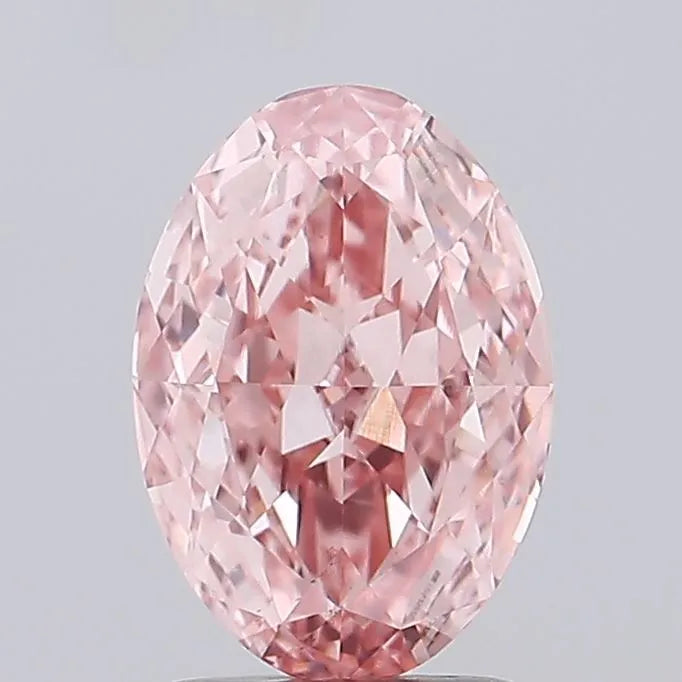 2.20ct Oval Lab Grown Diamond (Colour Fancy Vivid Pink, Clarity VS1, IGI Certified)
