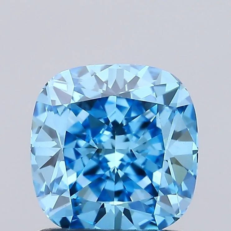 1.07ct Cushion modified Lab Grown Diamond (Colour Fancy Vivid Blue, Clarity VS1, IGI Certified)