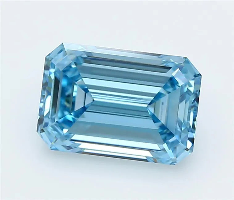 3.01ct Emerald Lab Grown Diamond (Colour Fancy Vivid Blue, Clarity VVS1, IGI Certified)