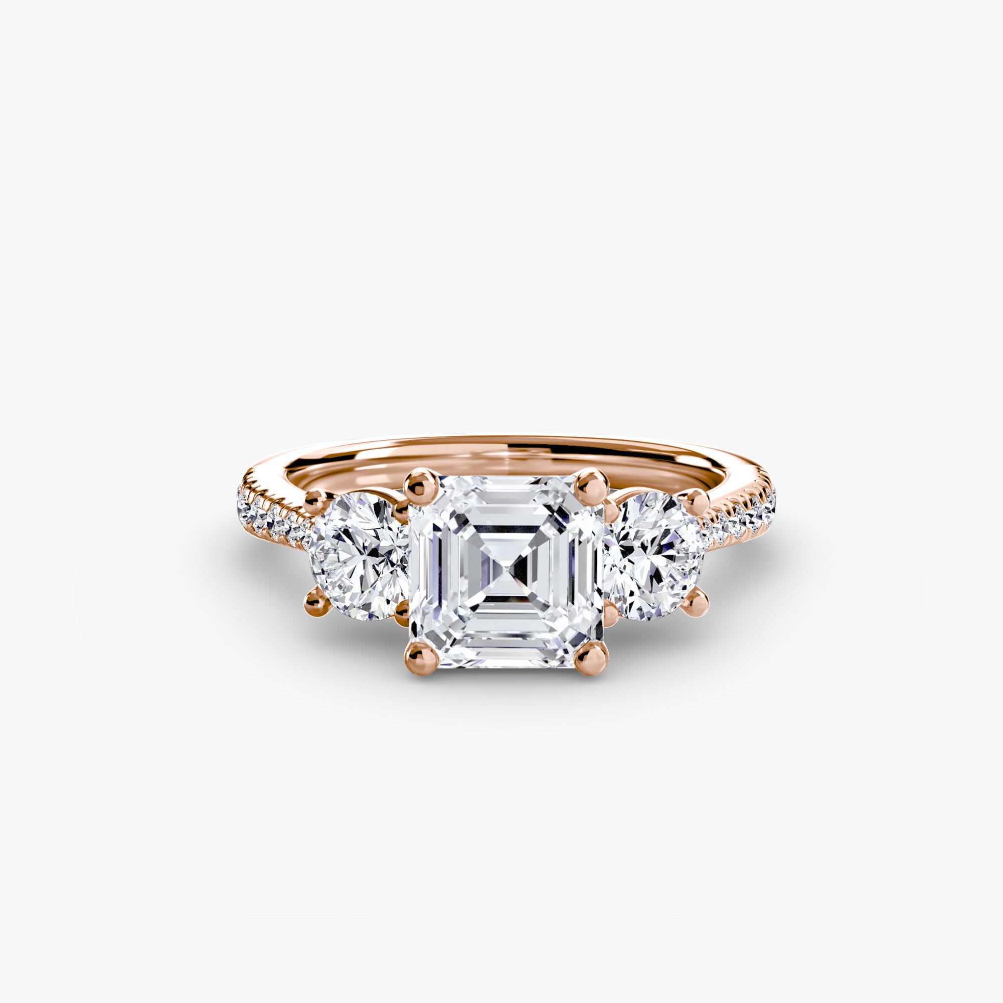 Kaia Three-Stone with Pavé Band