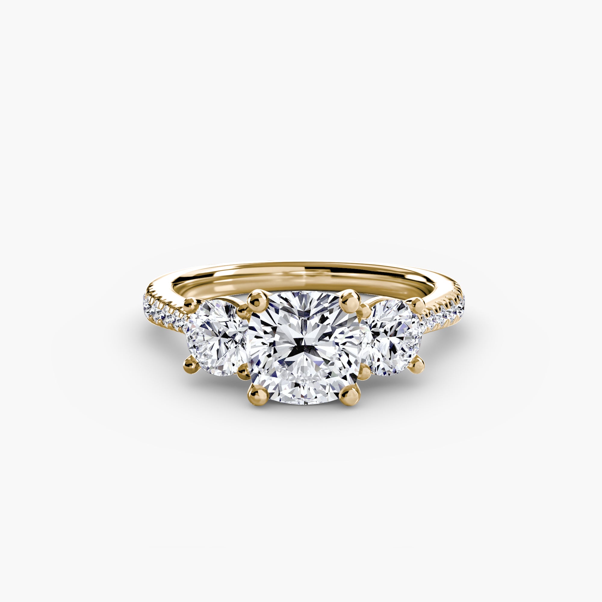 Kaia Three-Stone with Pavé Band