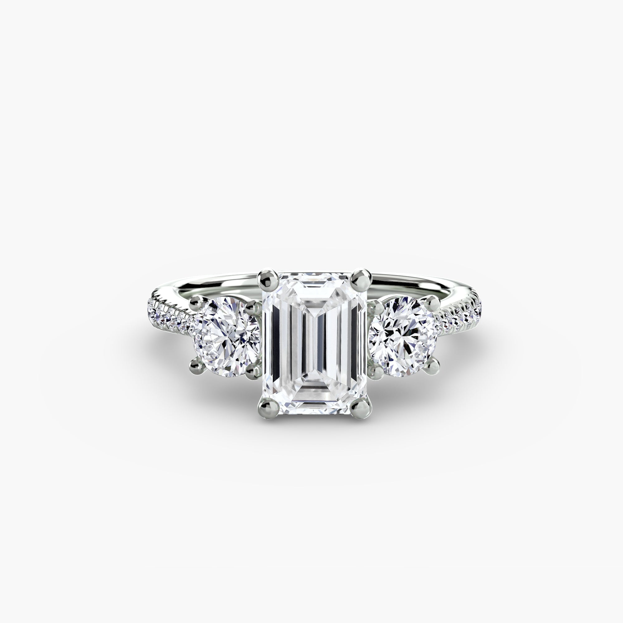 Kaia Three-Stone with Pavé Band