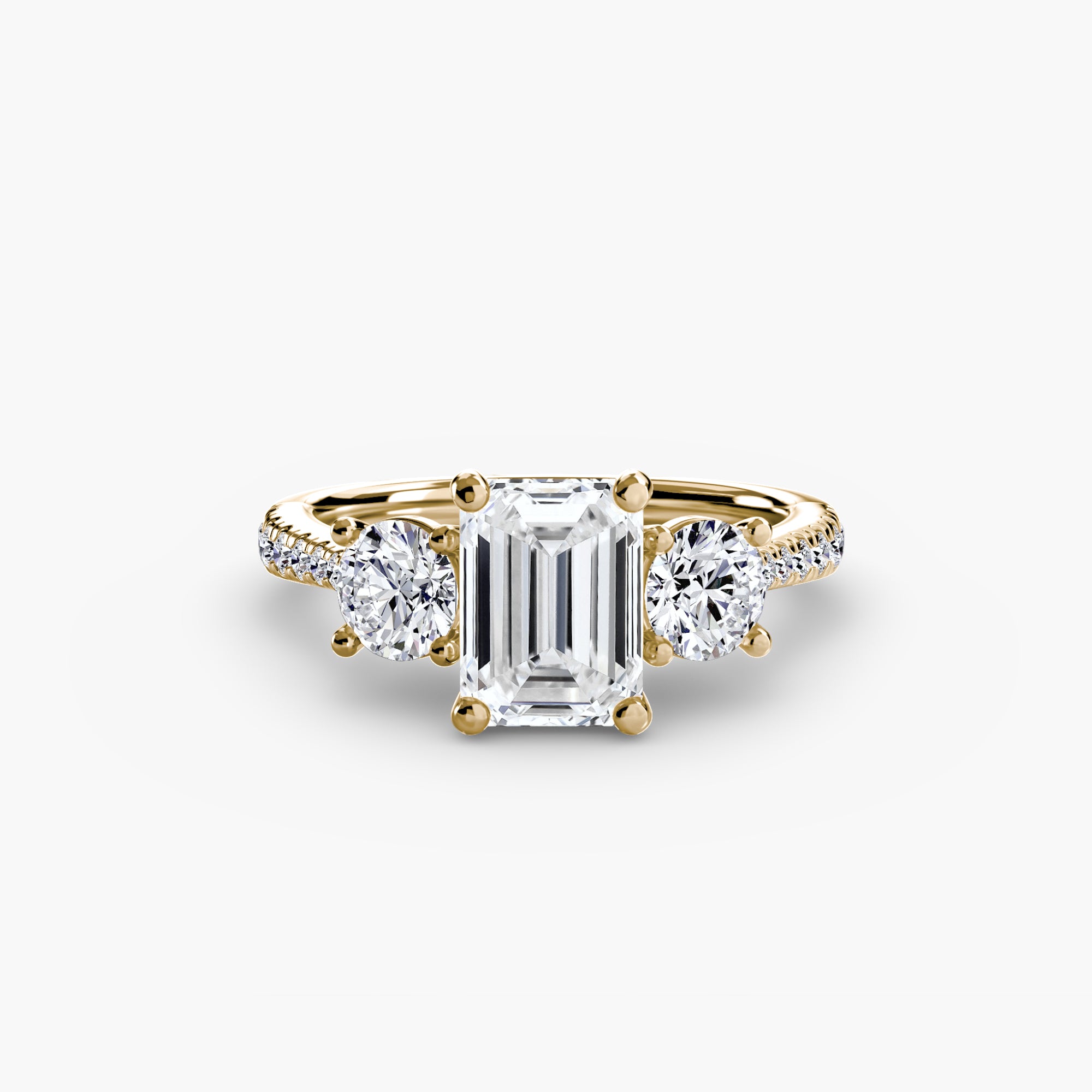 Kaia Three-Stone with Pavé Band