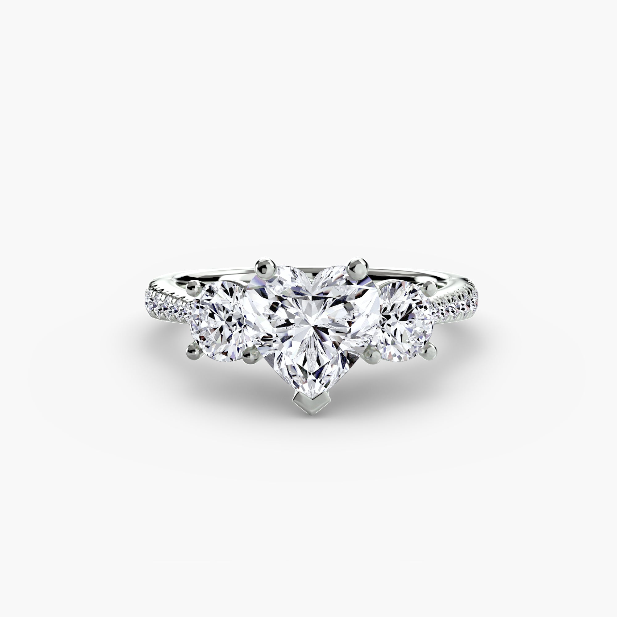 Kaia Three-Stone with Pavé Band