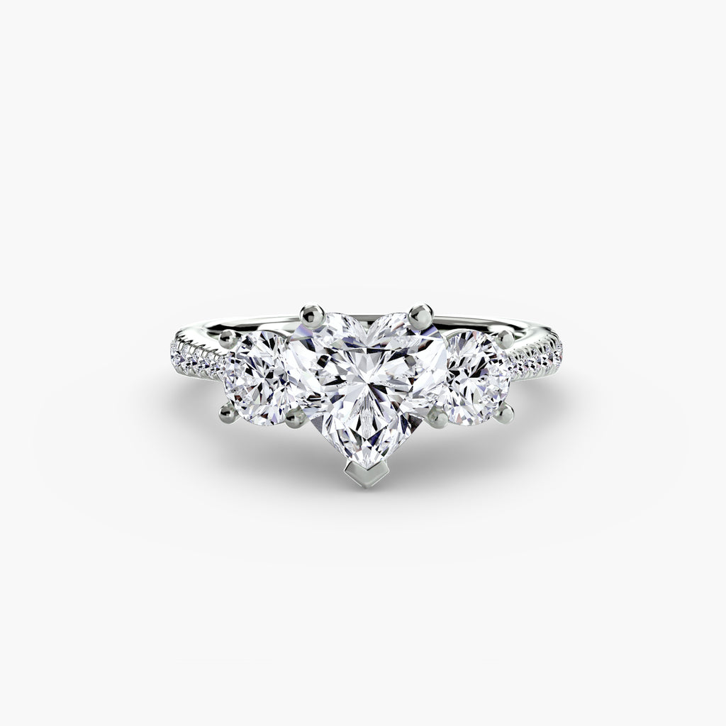 Kaia Three-Stone with Pavé Band