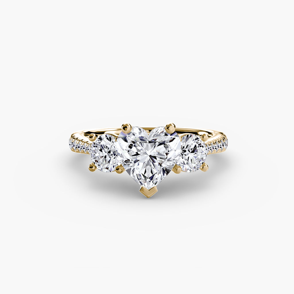 Kaia Three-Stone with Pavé Band