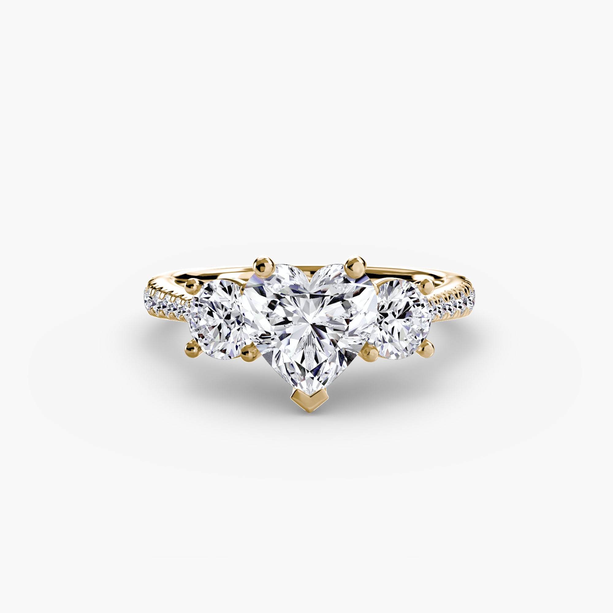 Kaia Three-Stone with Pavé Band