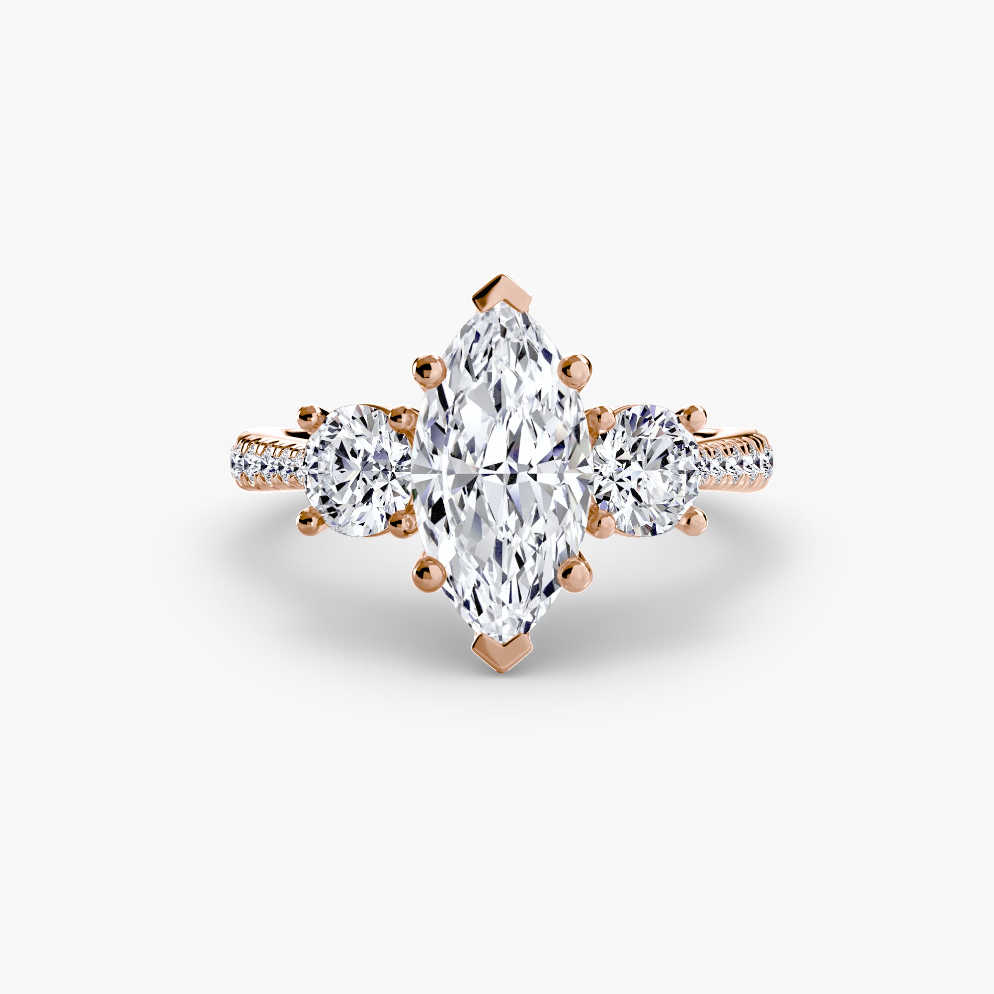 Kaia Three-Stone with Pavé Band
