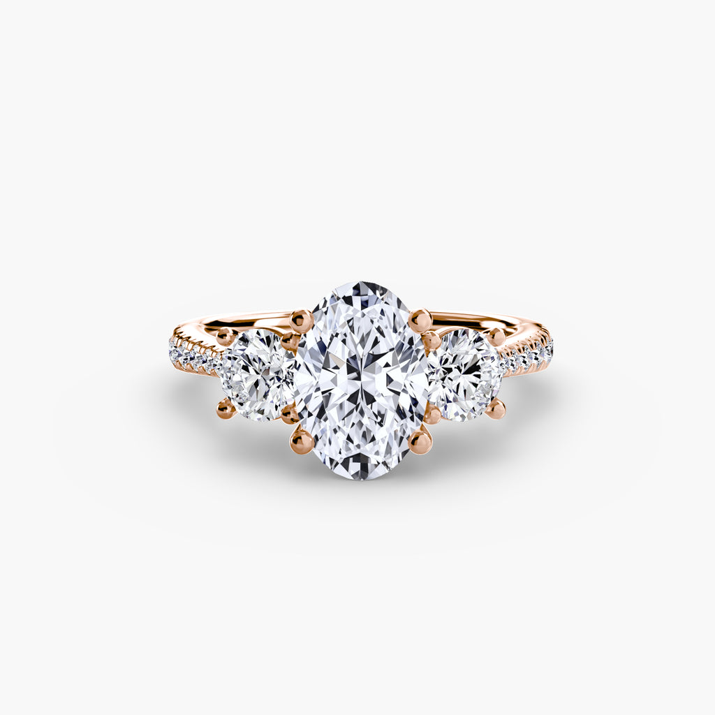 Kaia Three-Stone with Pavé Band