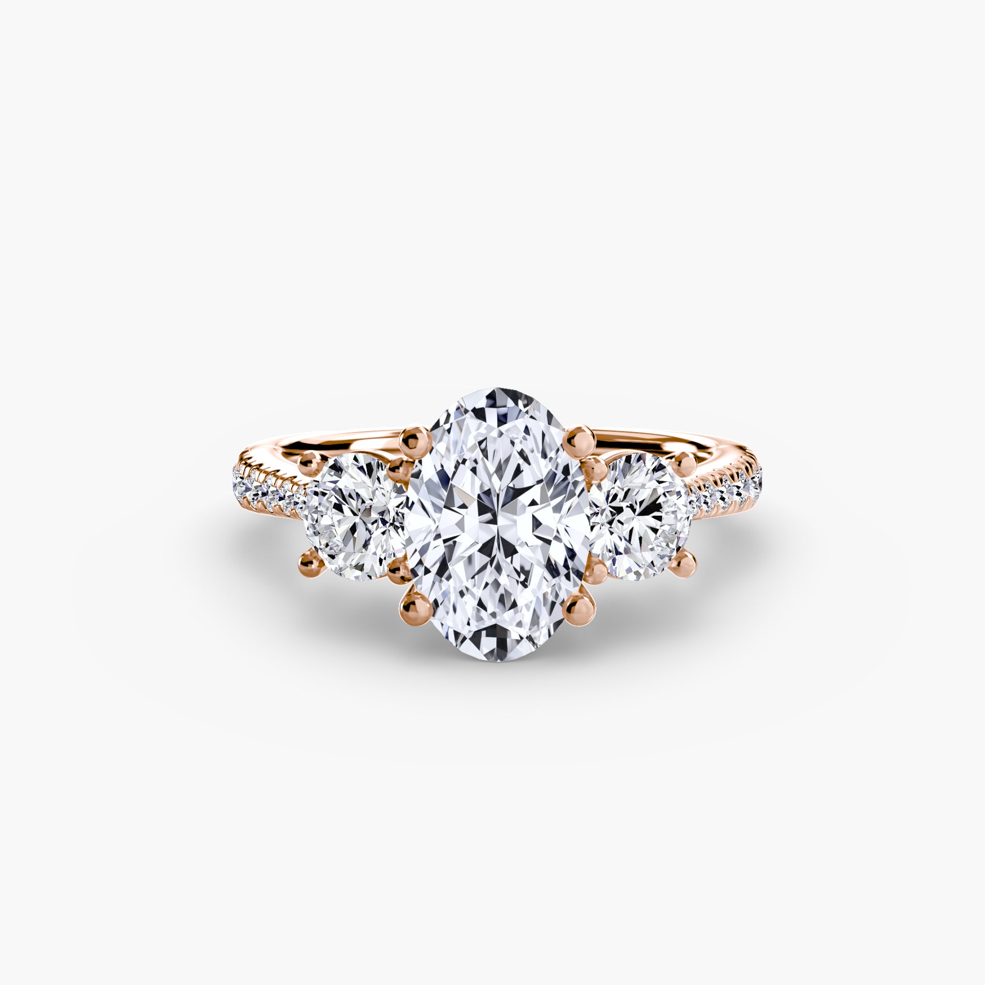 Kaia Three-Stone with Pavé Band