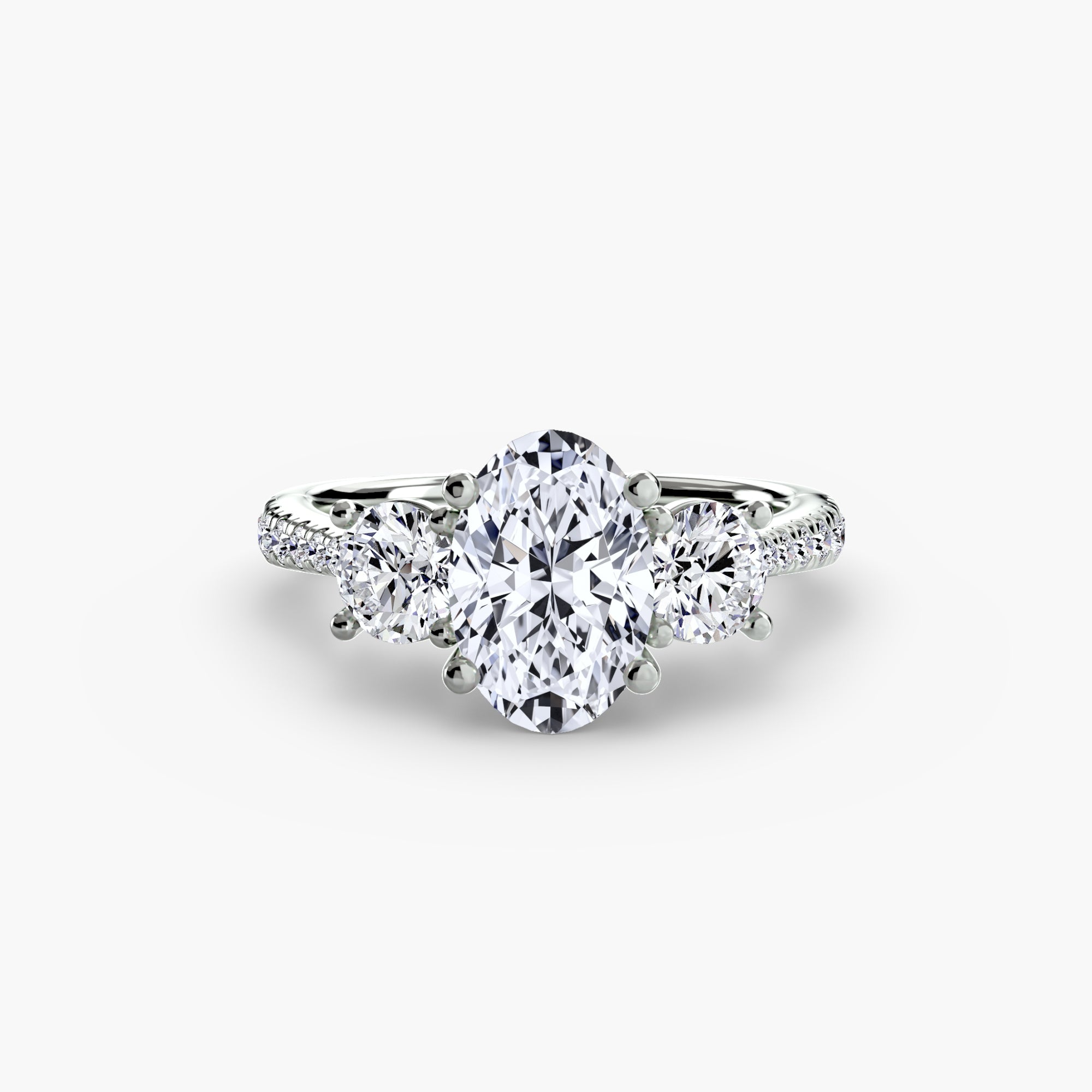 Kaia Three-Stone with Pavé Band