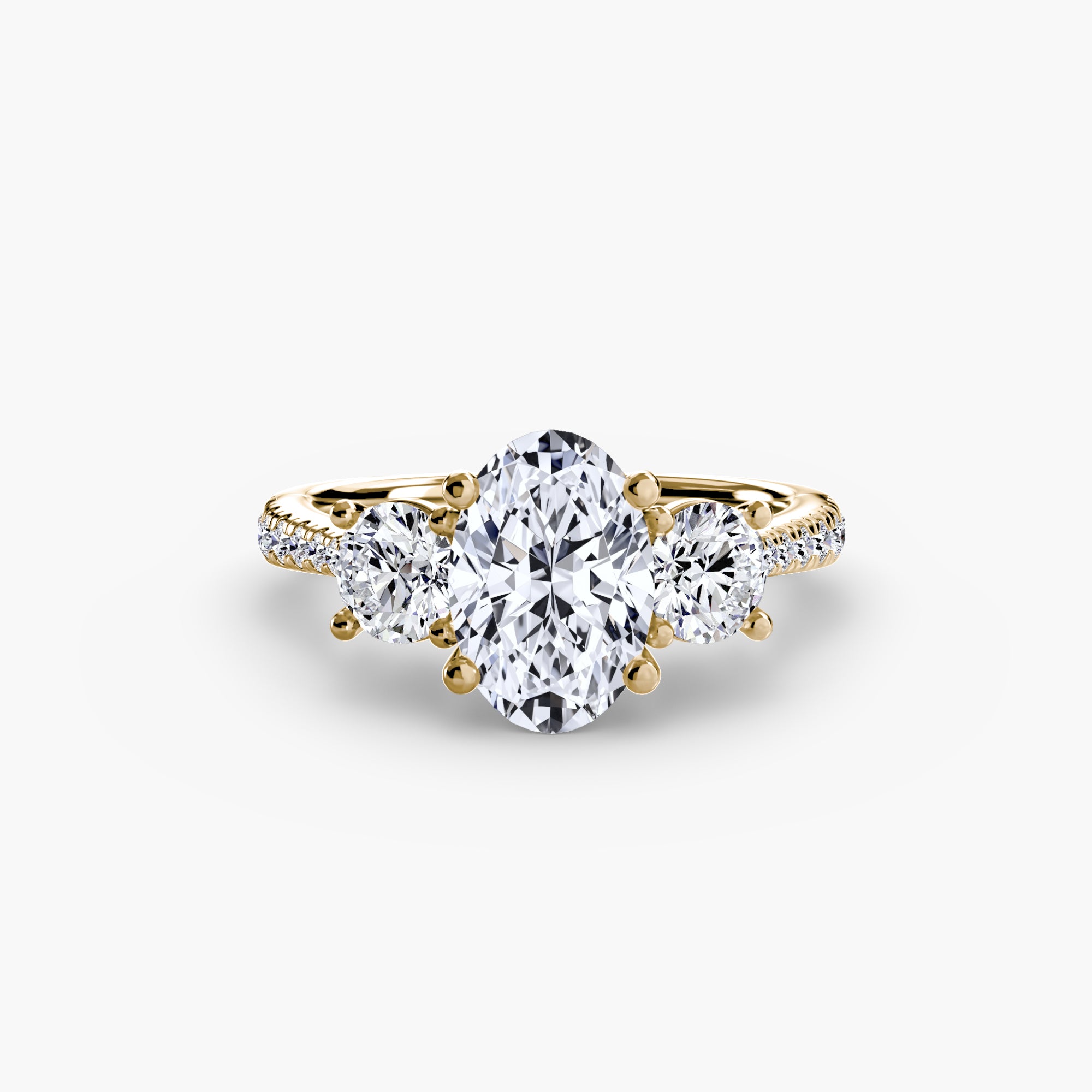 Kaia Three-Stone with Pavé Band