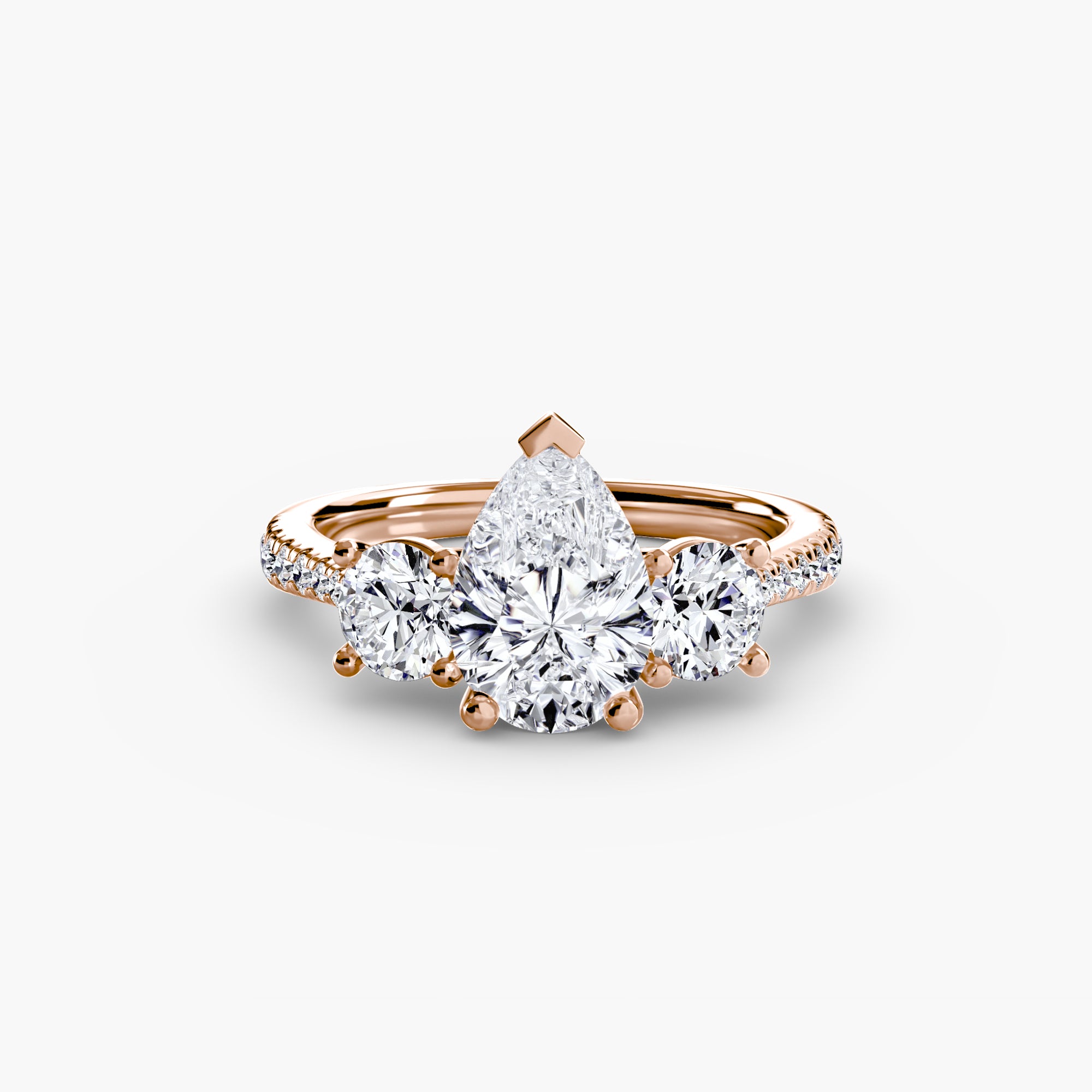 Kaia Three-Stone with Pavé Band