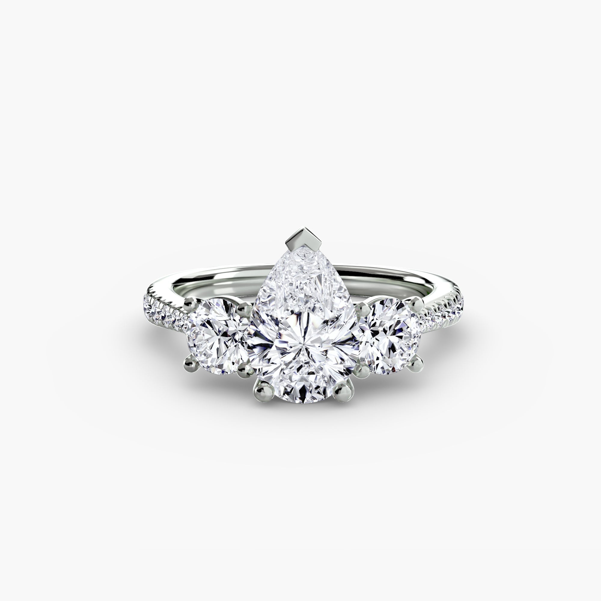 Kaia Three-Stone with Pavé Band