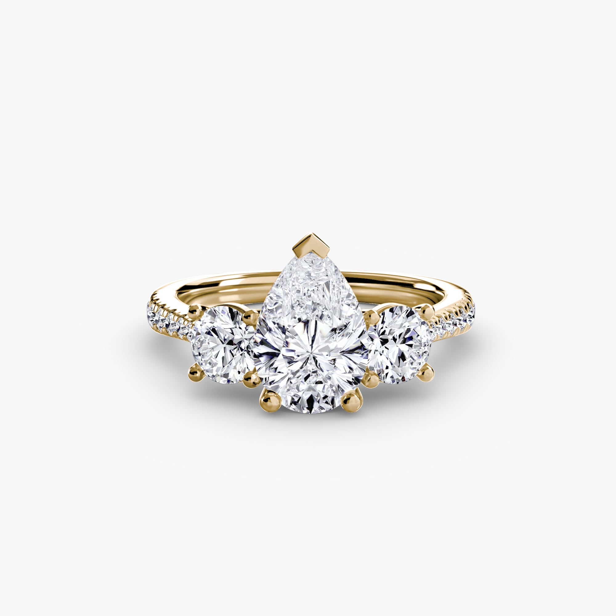 Kaia Three-Stone with Pavé Band