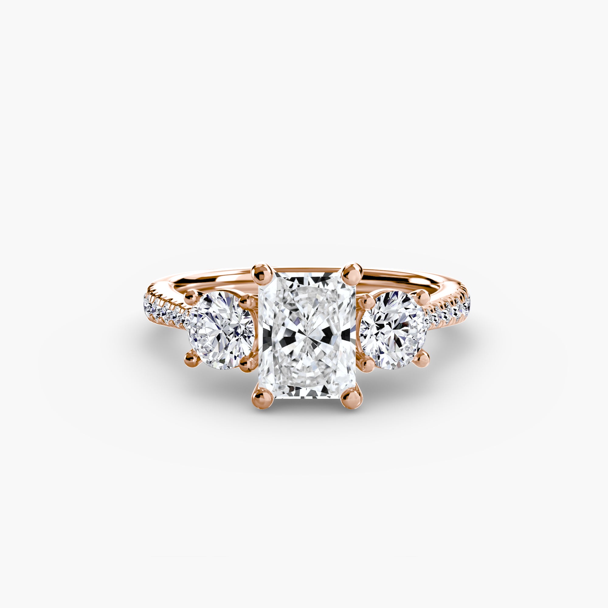 Kaia Three-Stone with Pavé Band