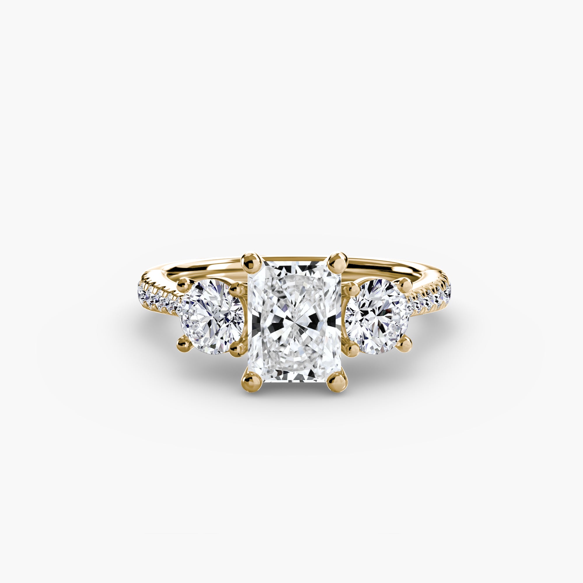Kaia Three-Stone with Pavé Band