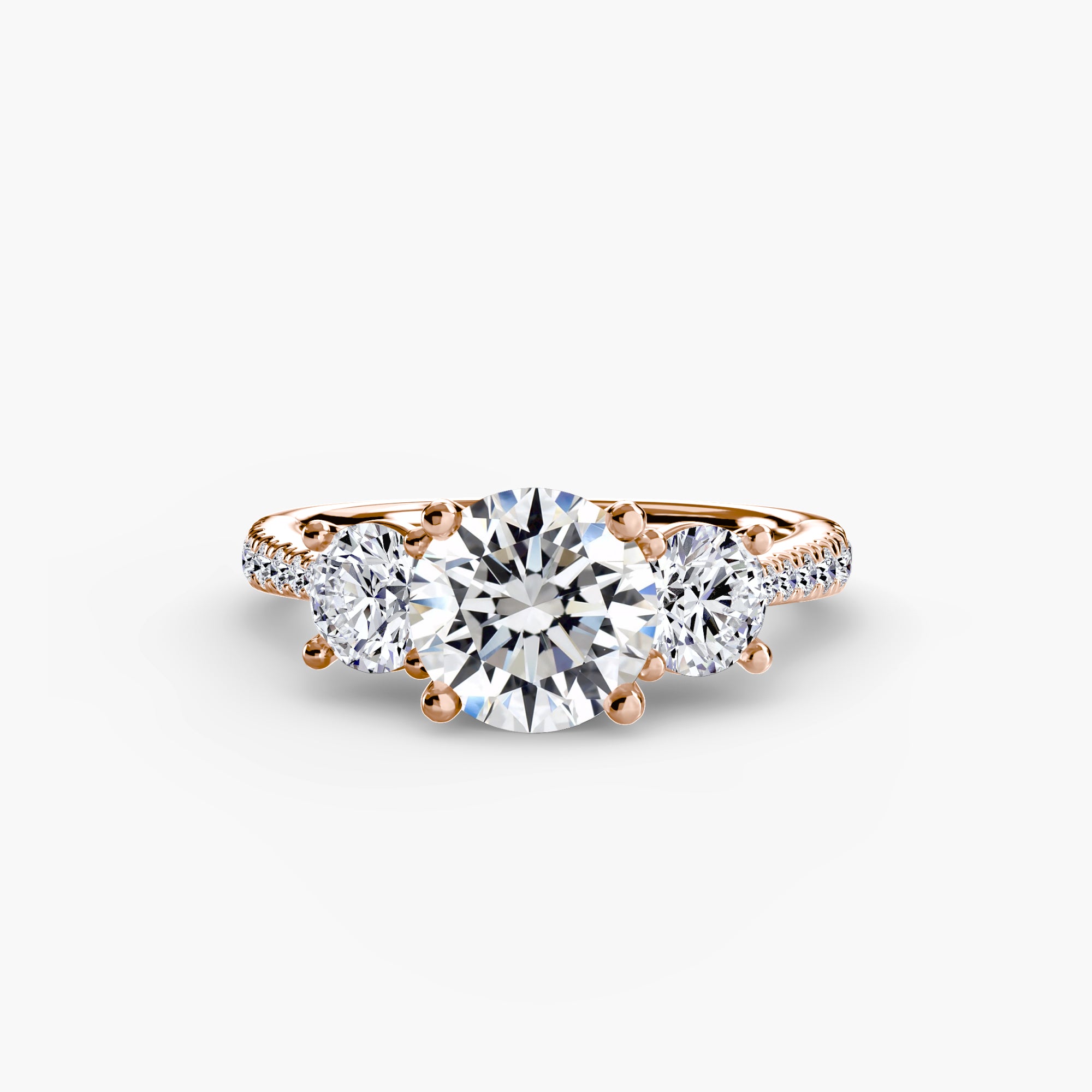 Kaia Three-Stone with Pavé Band