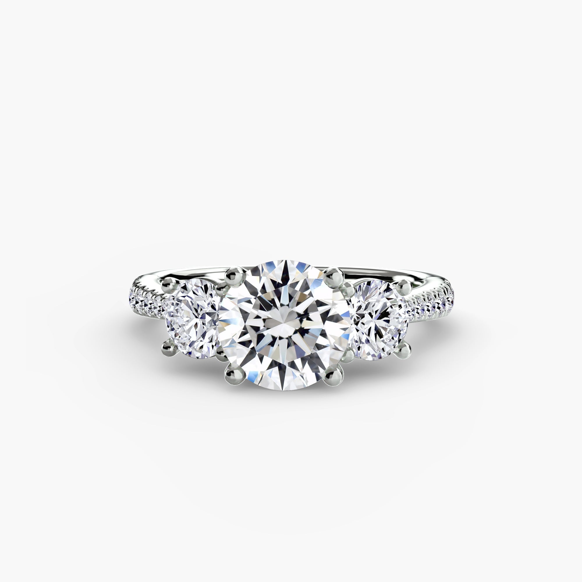 Kaia Three-Stone with Pavé Band