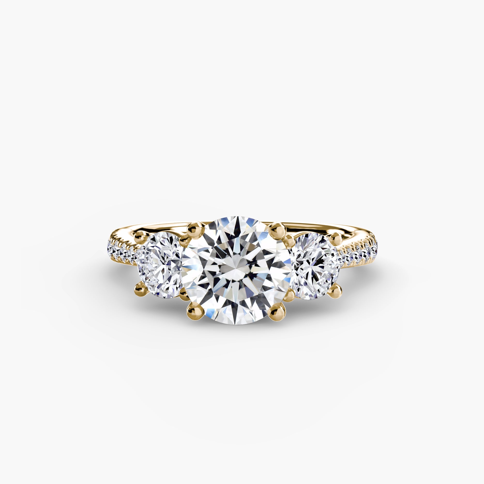Kaia Three-Stone with Pavé Band