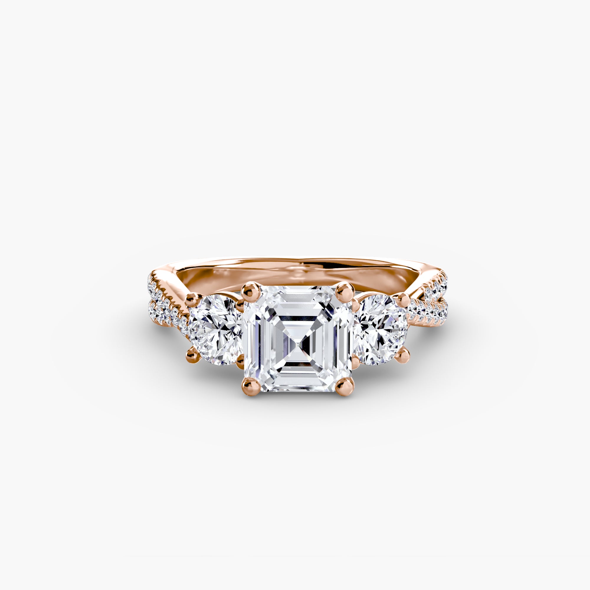 Aria Three-Stone with Pavé Band