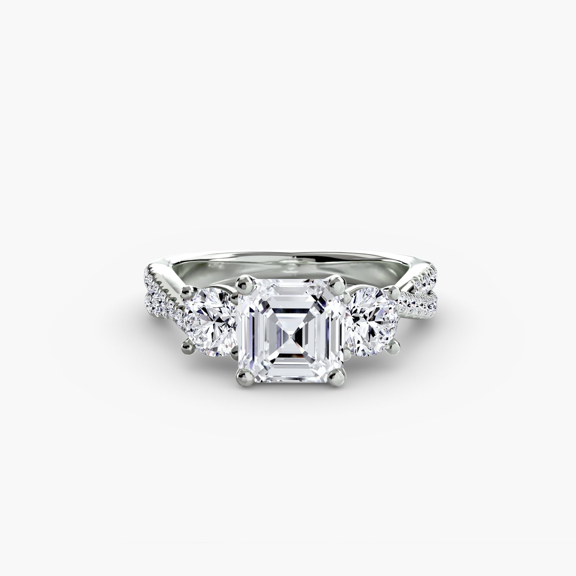 Aria Three-Stone with Pavé Band