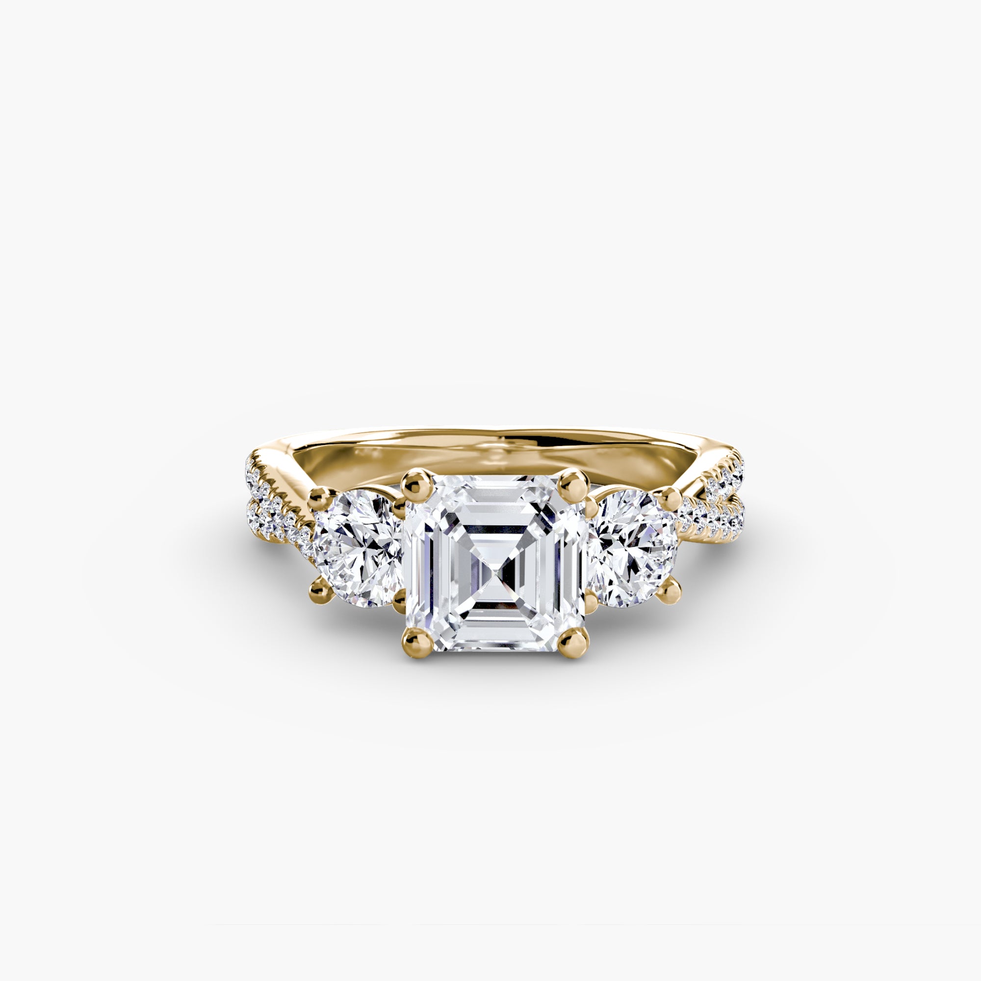 Aria Three-Stone with Pavé Band