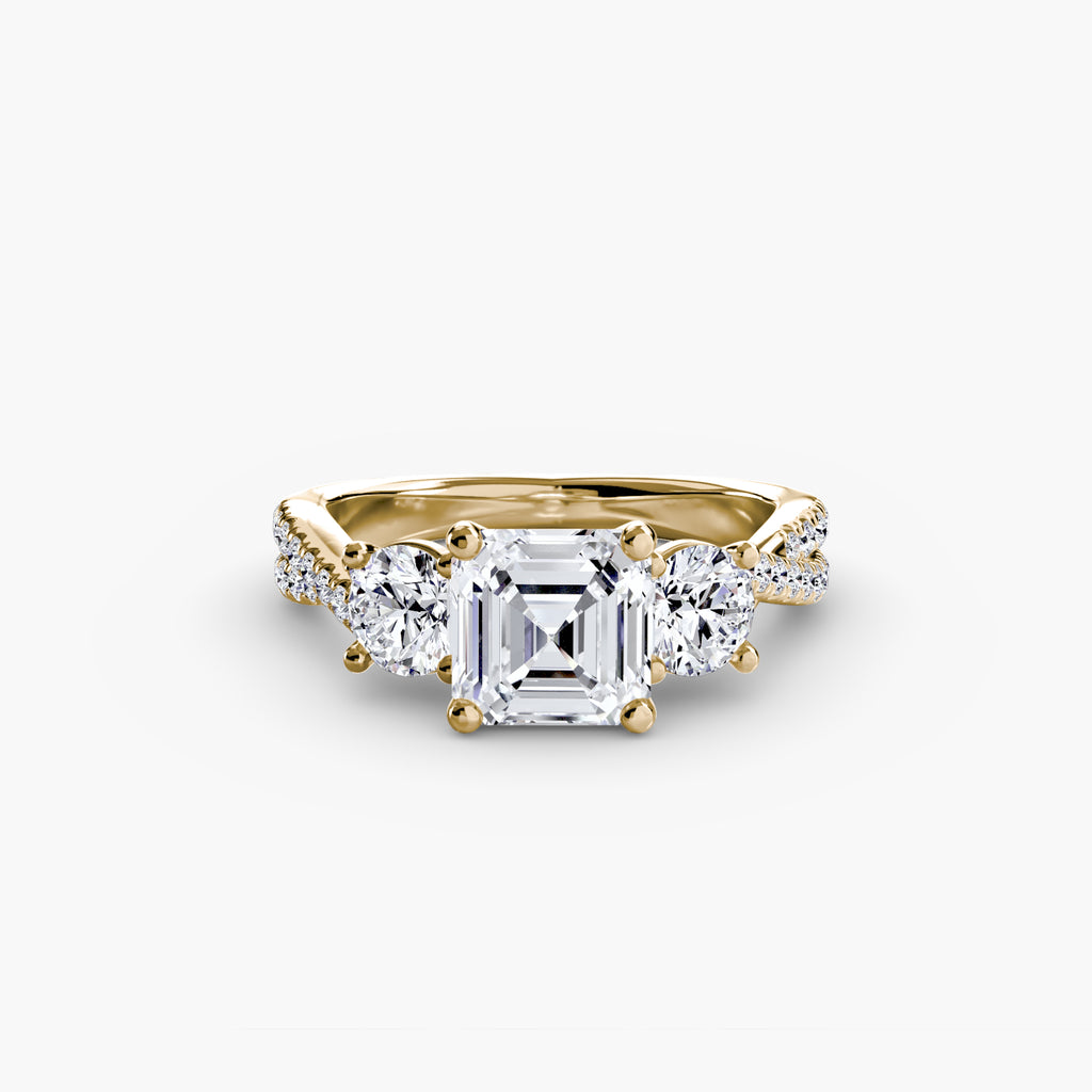 Aria Three-Stone with Pavé Band