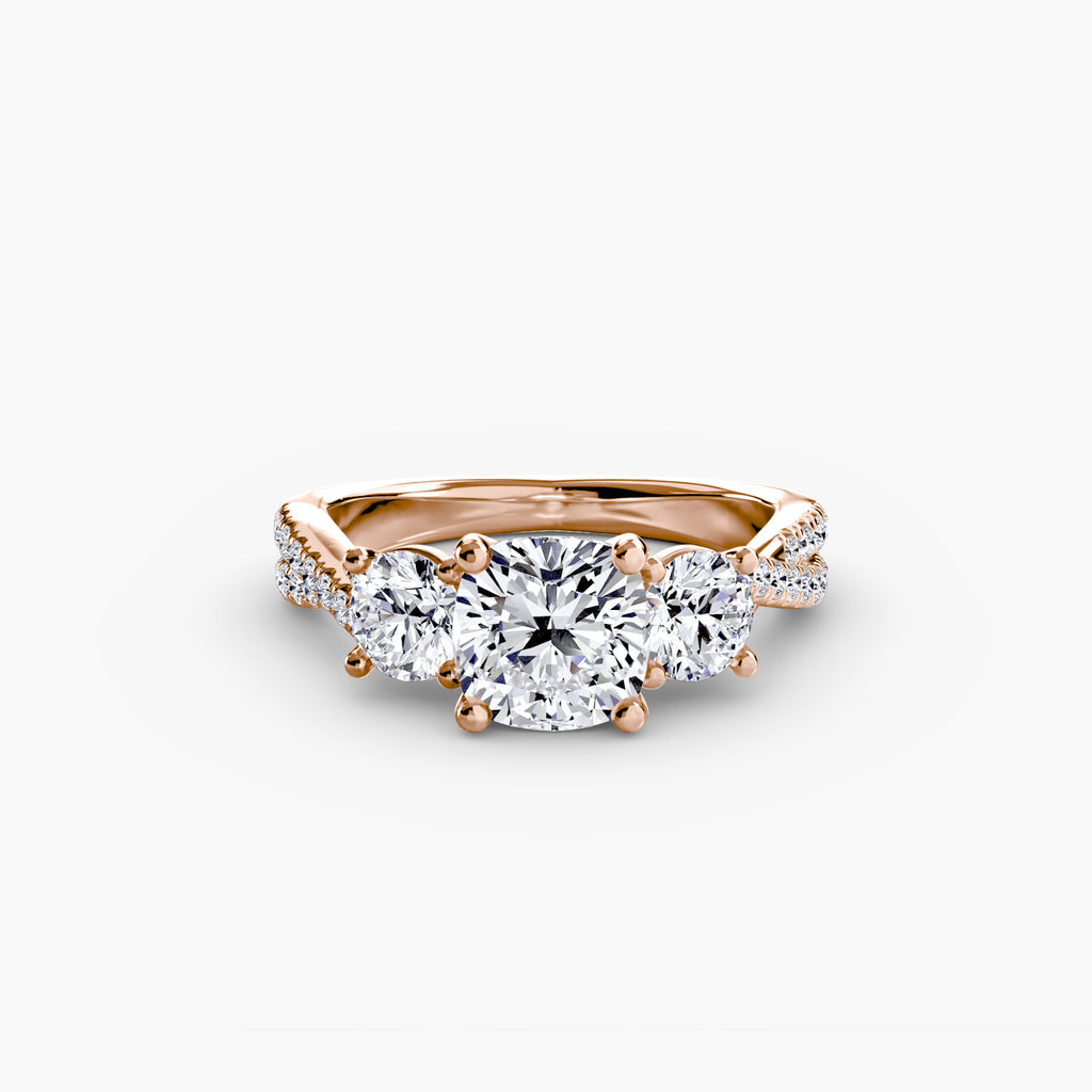 Aria Three-Stone with Pavé Band