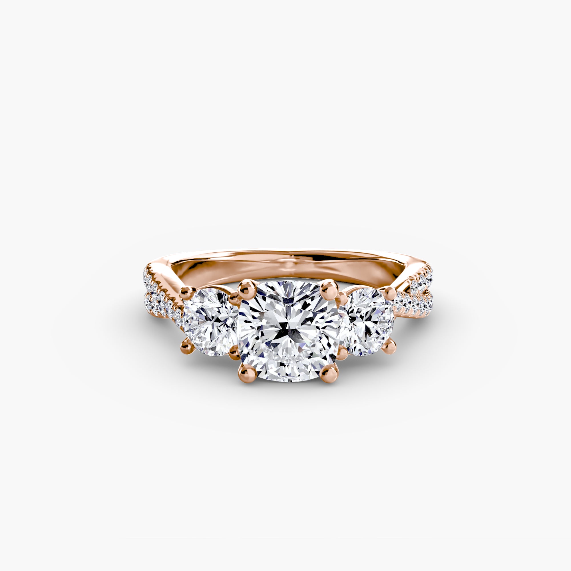 Aria Three-Stone with Pavé Band