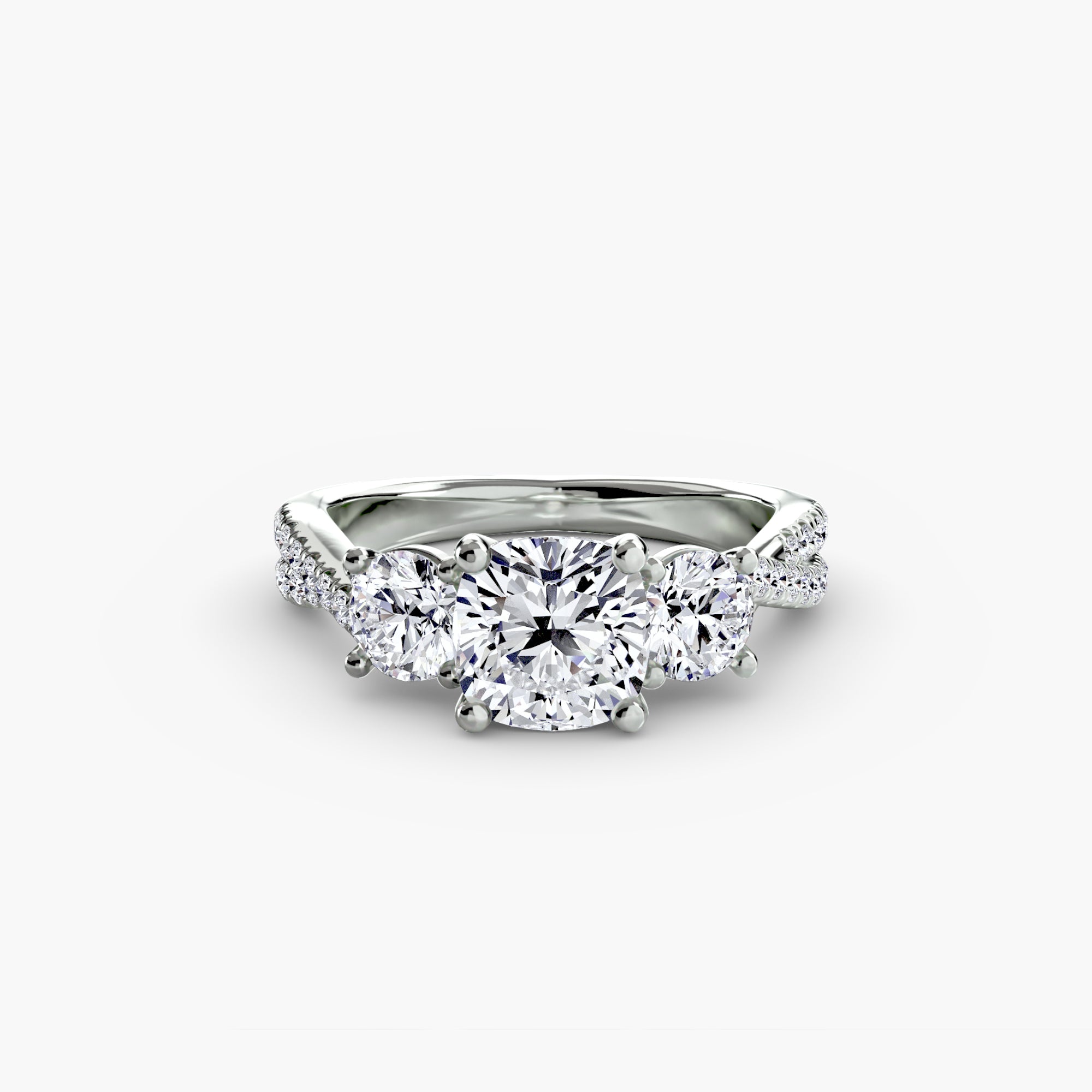 Aria Three-Stone with Pavé Band