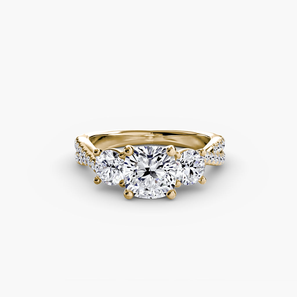 Aria Three-Stone with Pavé Band