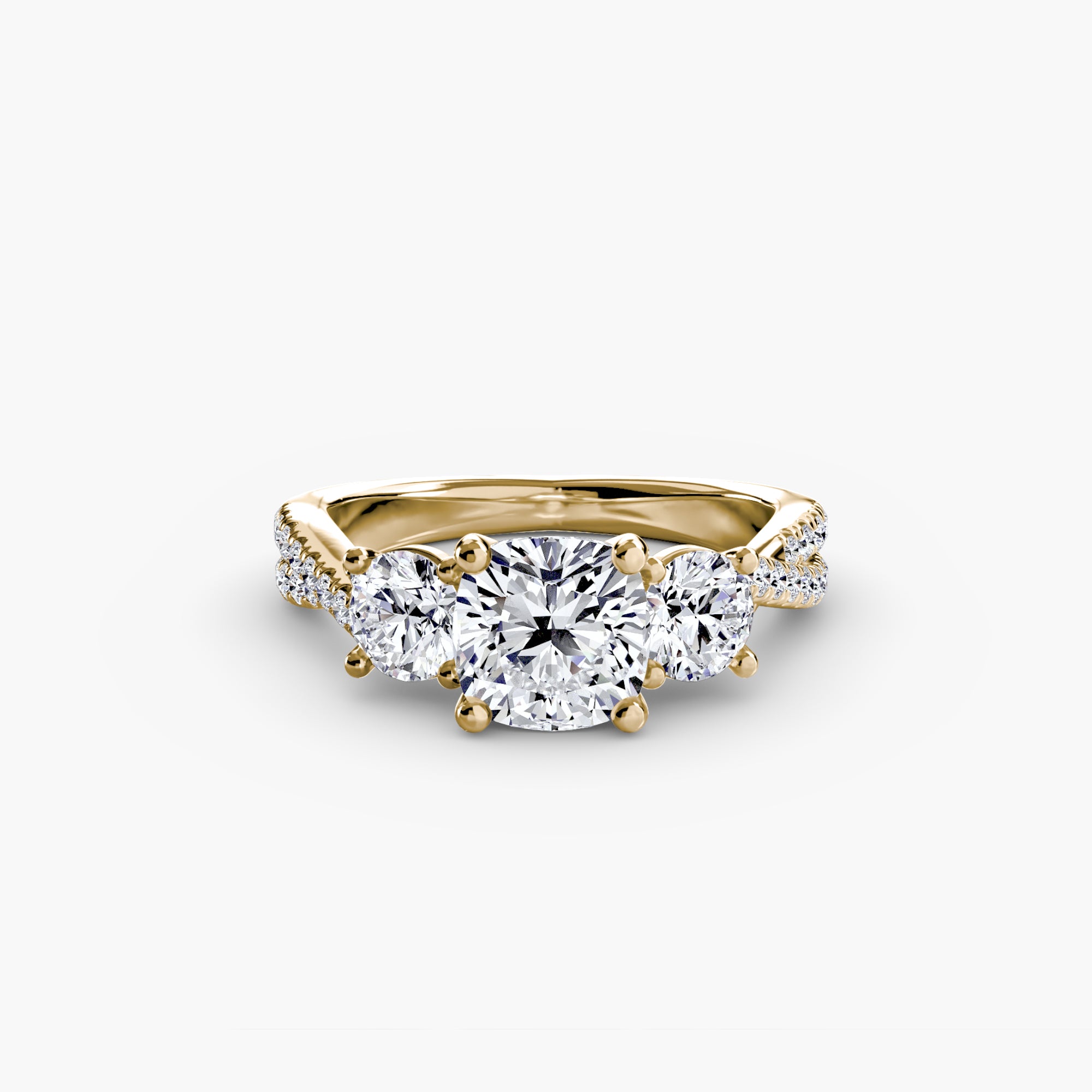 Aria Three-Stone with Pavé Band