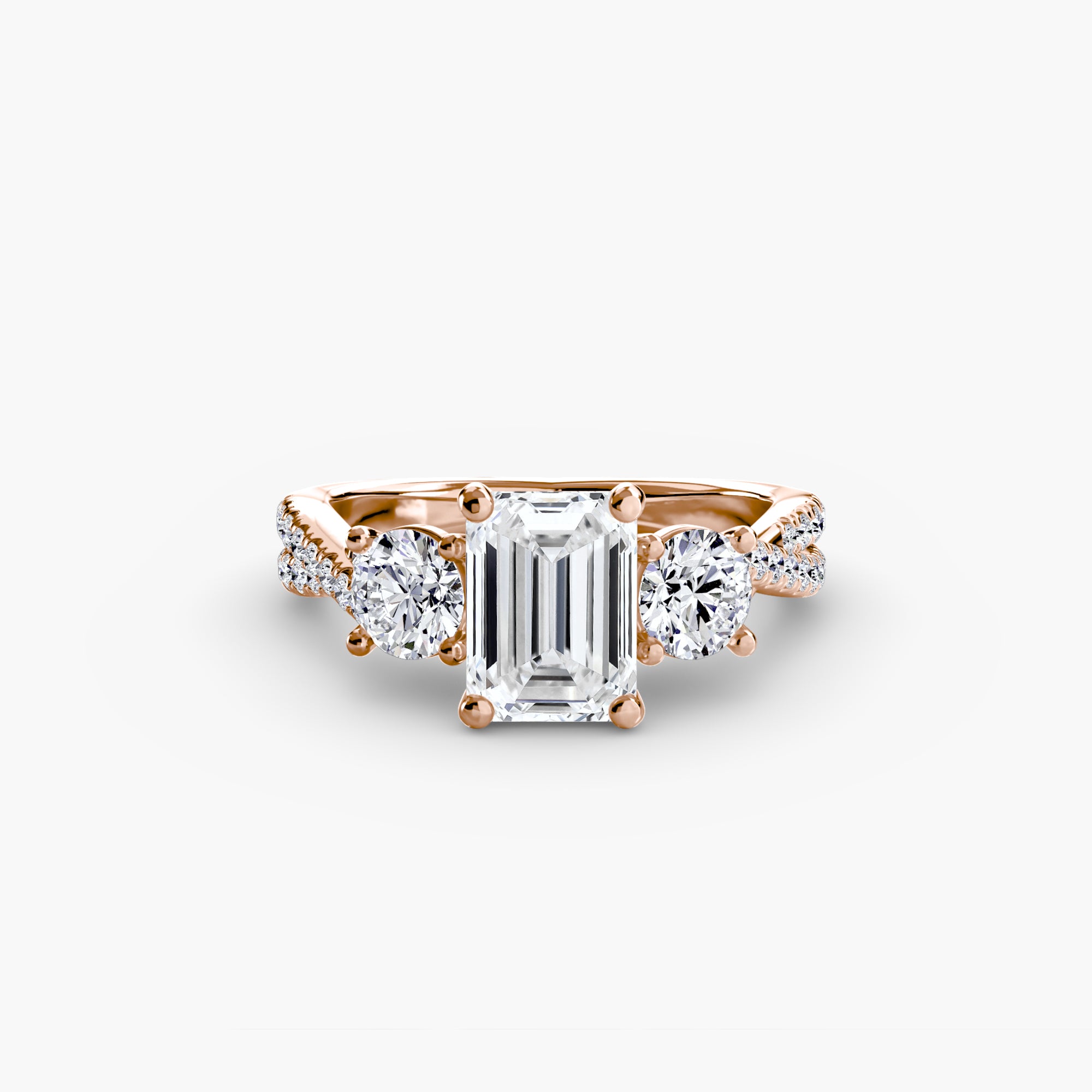 Aria Three-Stone with Pavé Band