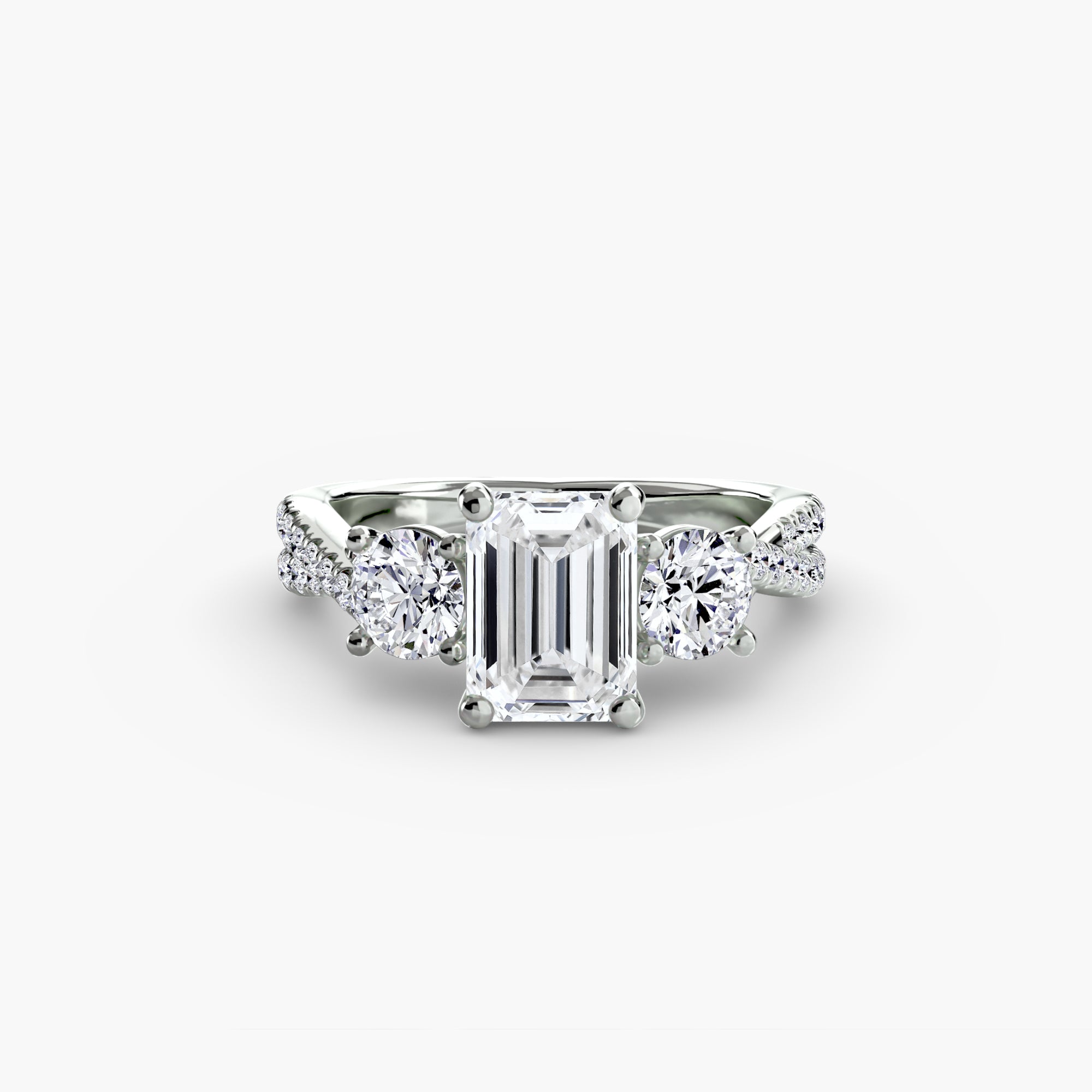 Aria Three-Stone with Pavé Band