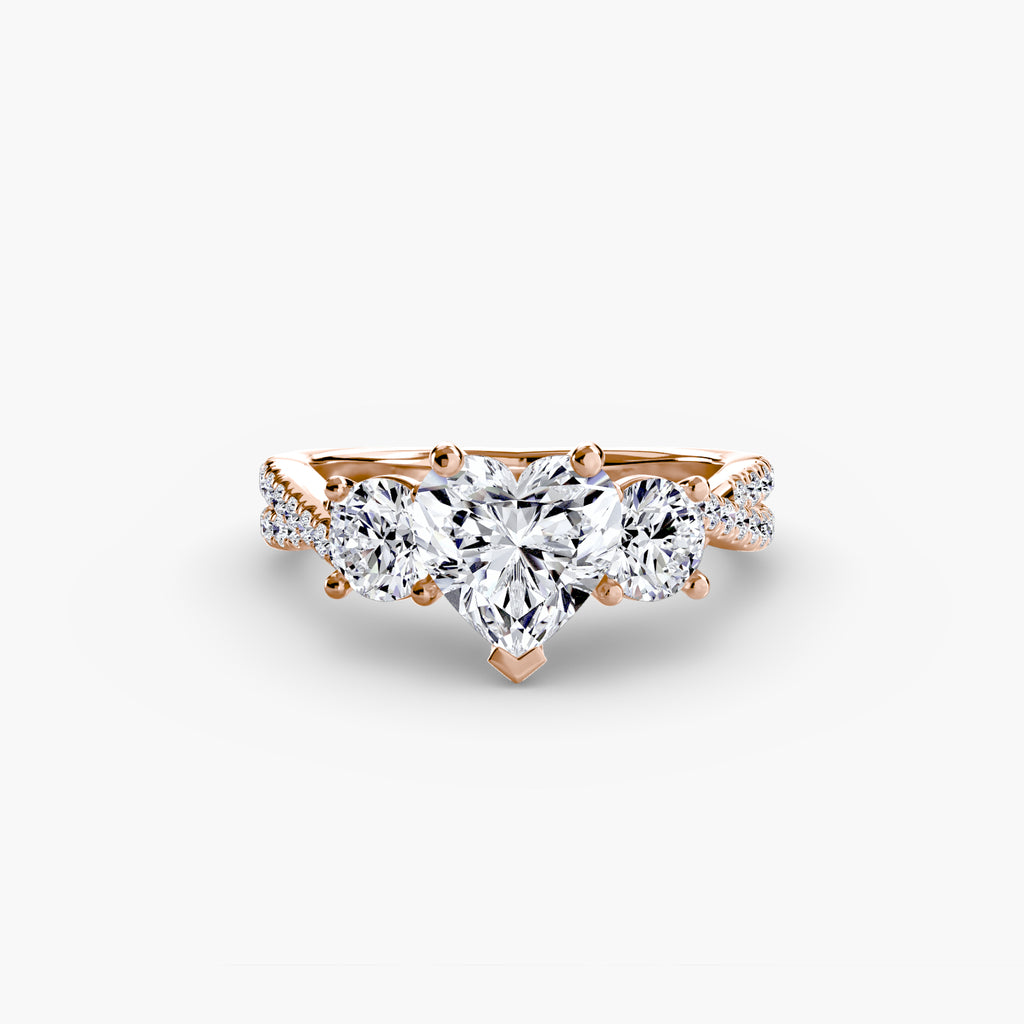 Aria Three-Stone with Pavé Band