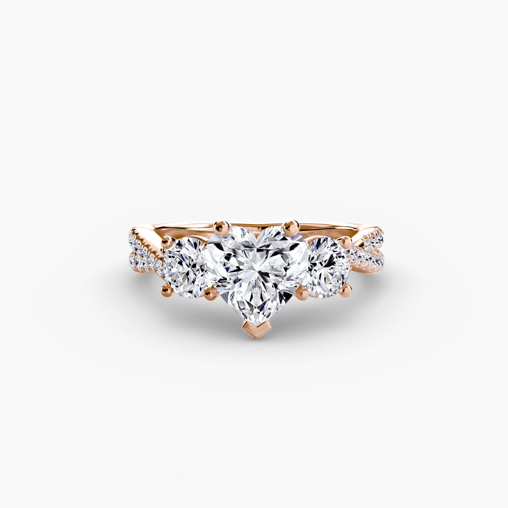 Aria Three-Stone with Pavé Band
