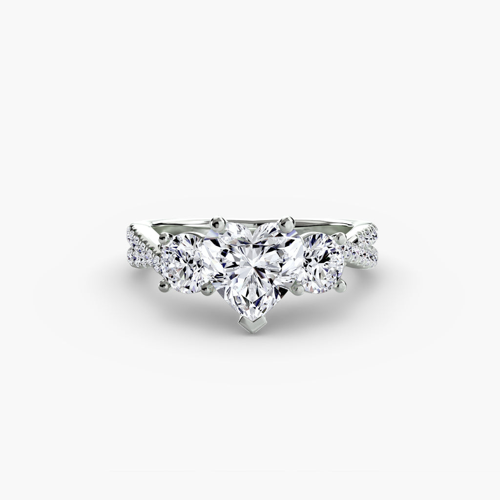Aria Three-Stone with Pavé Band
