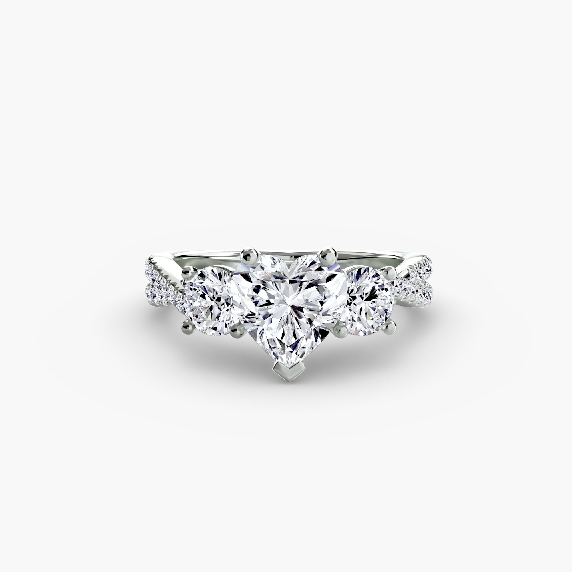 Aria Three-Stone with Pavé Band