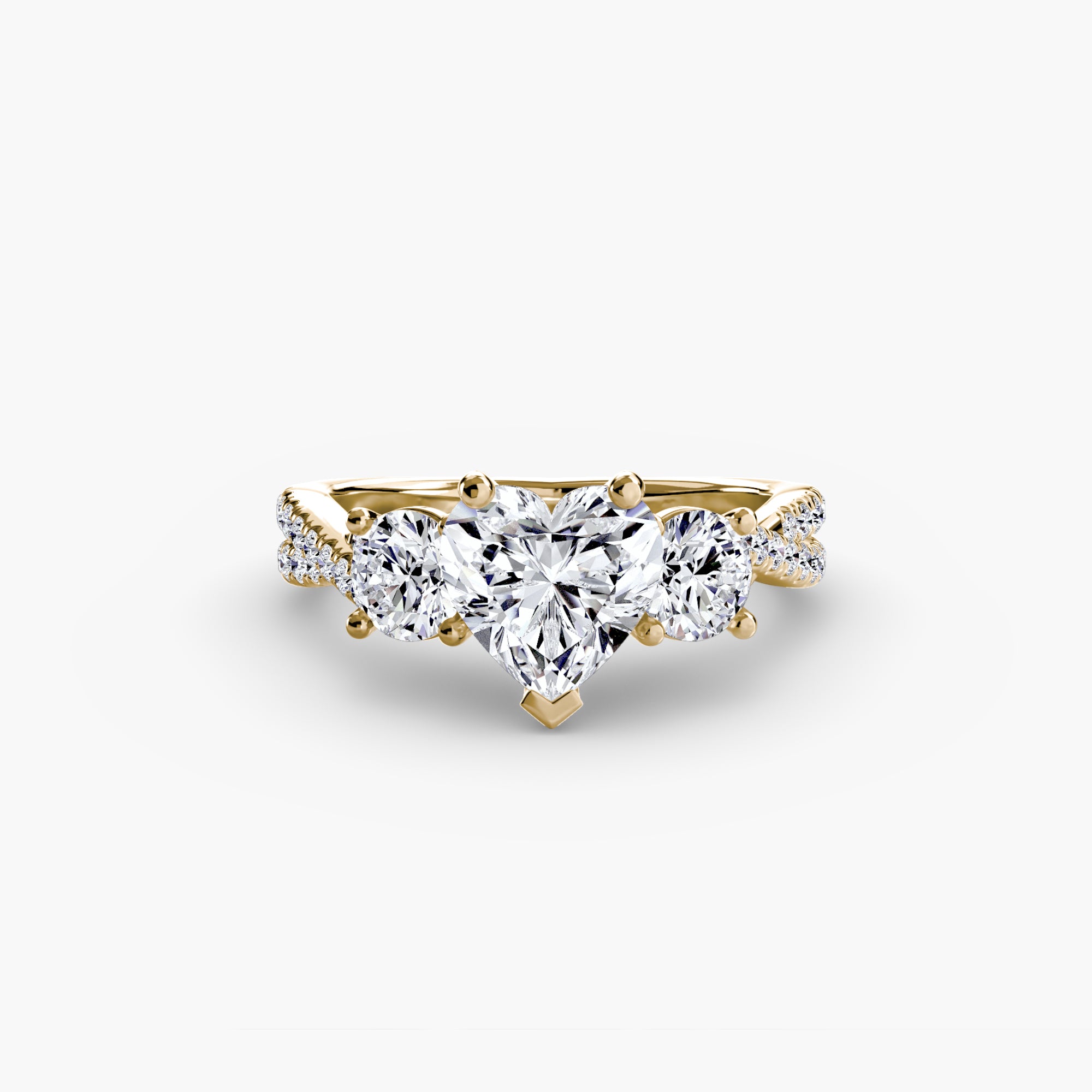 Aria Three-Stone with Pavé Band