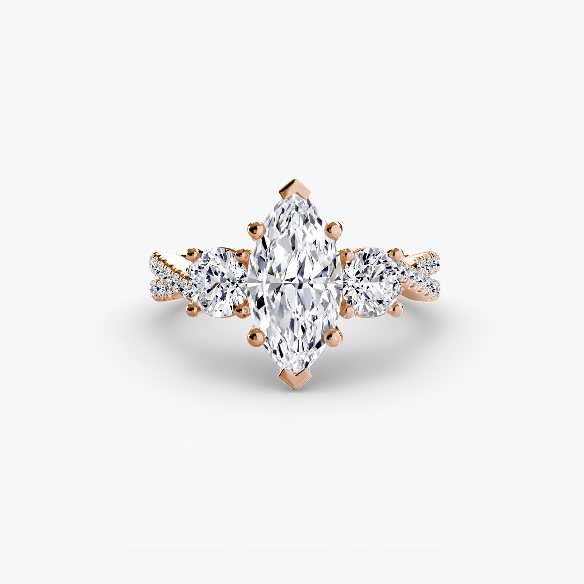 Aria Three-Stone with Pavé Band
