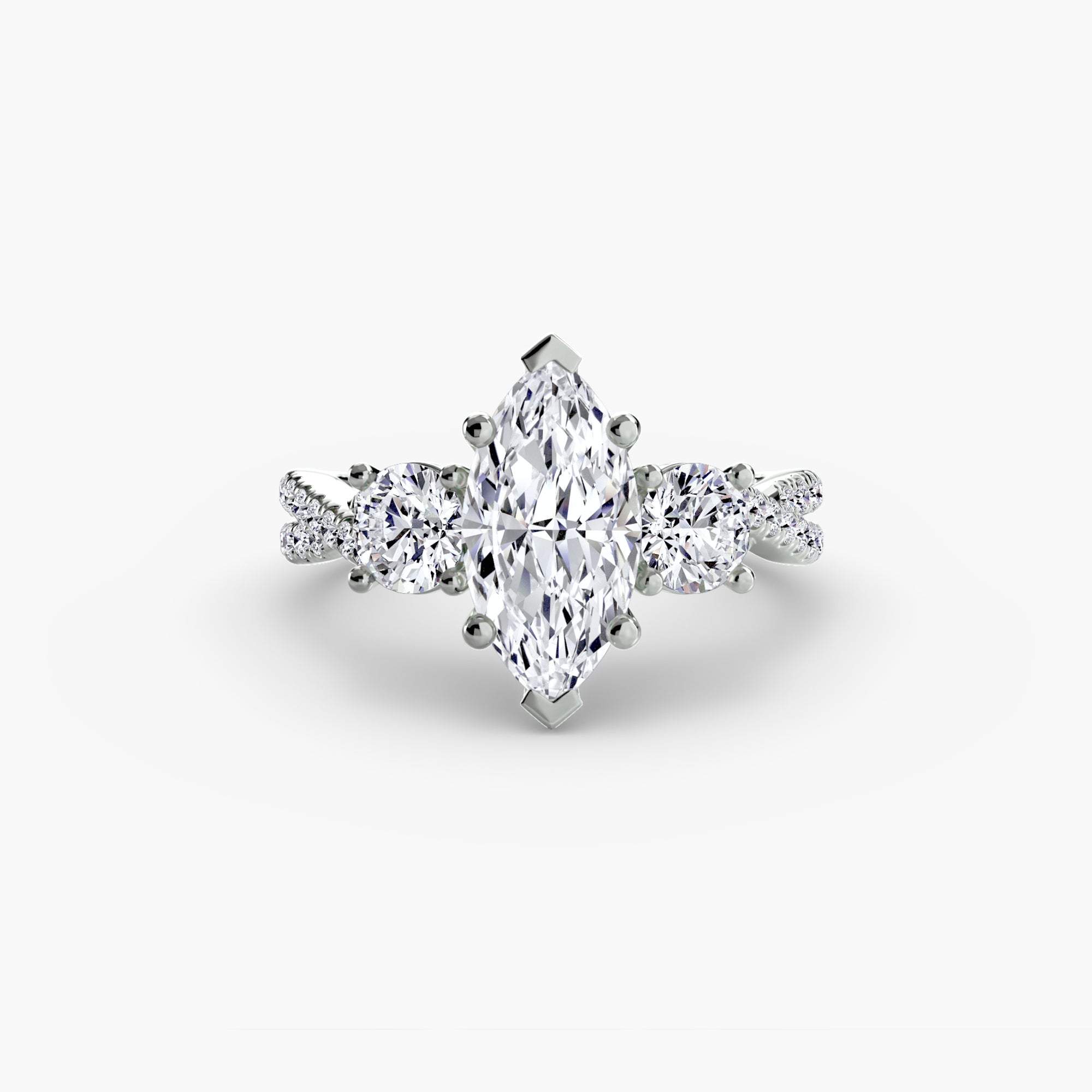 Aria Three-Stone with Pavé Band