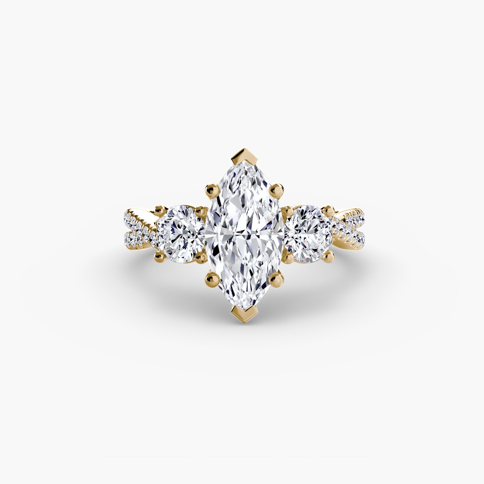 Aria Three-Stone with Pavé Band