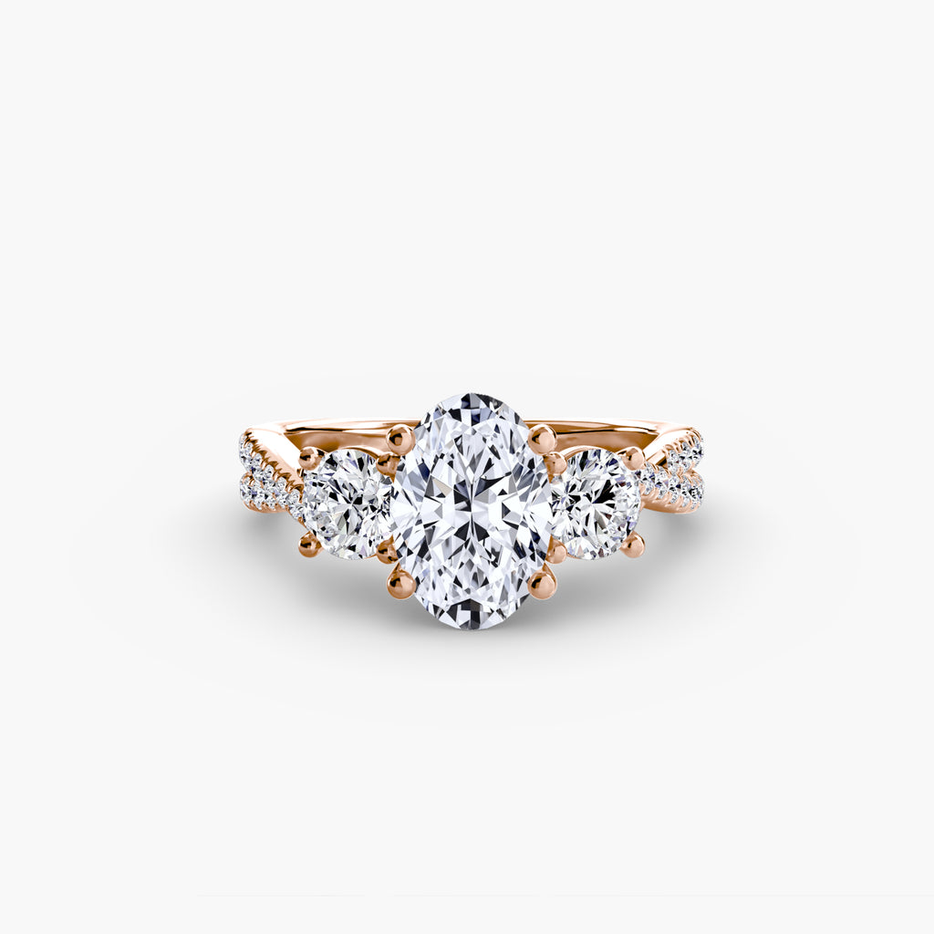 Aria Three-Stone with Pavé Band