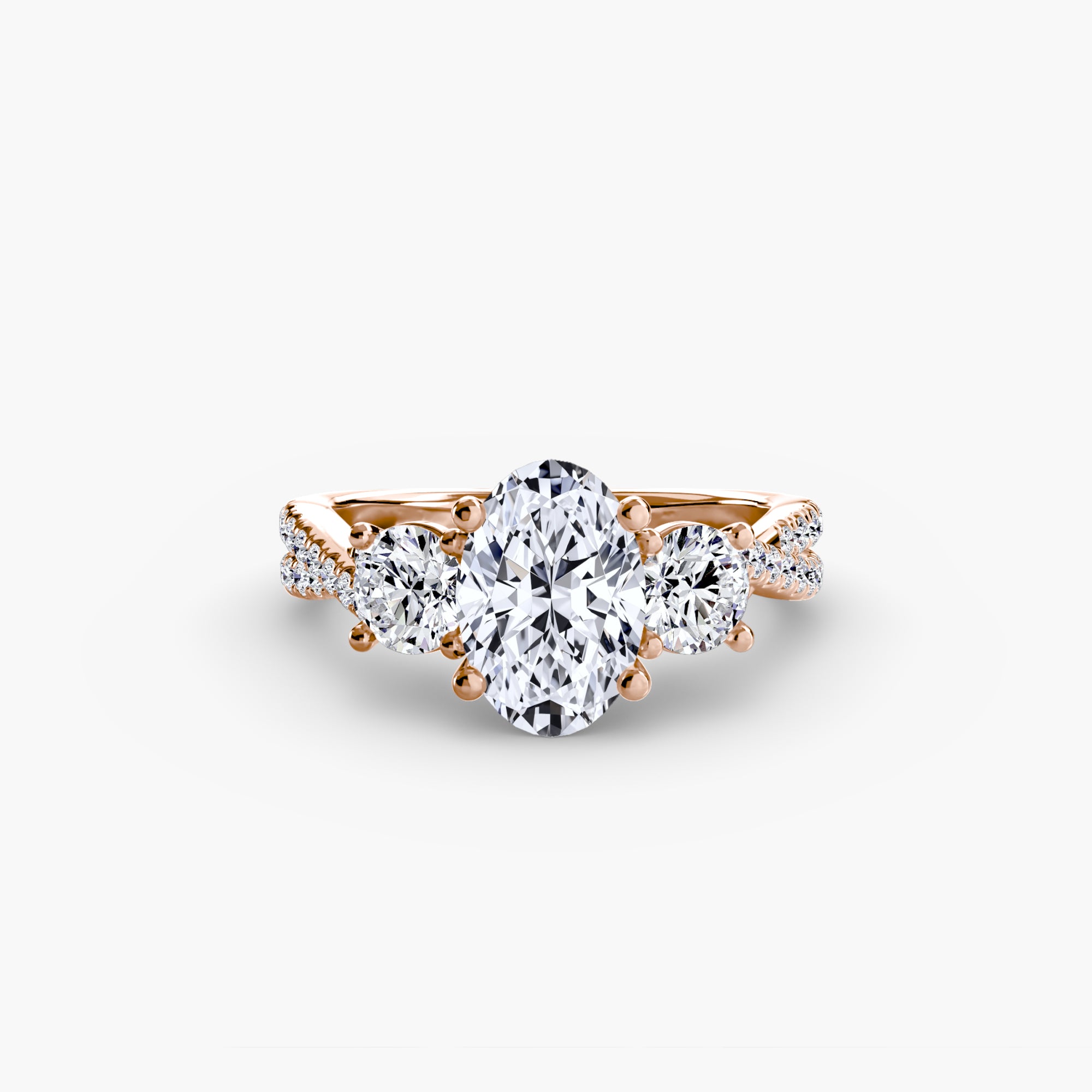 Aria Three-Stone with Pavé Band