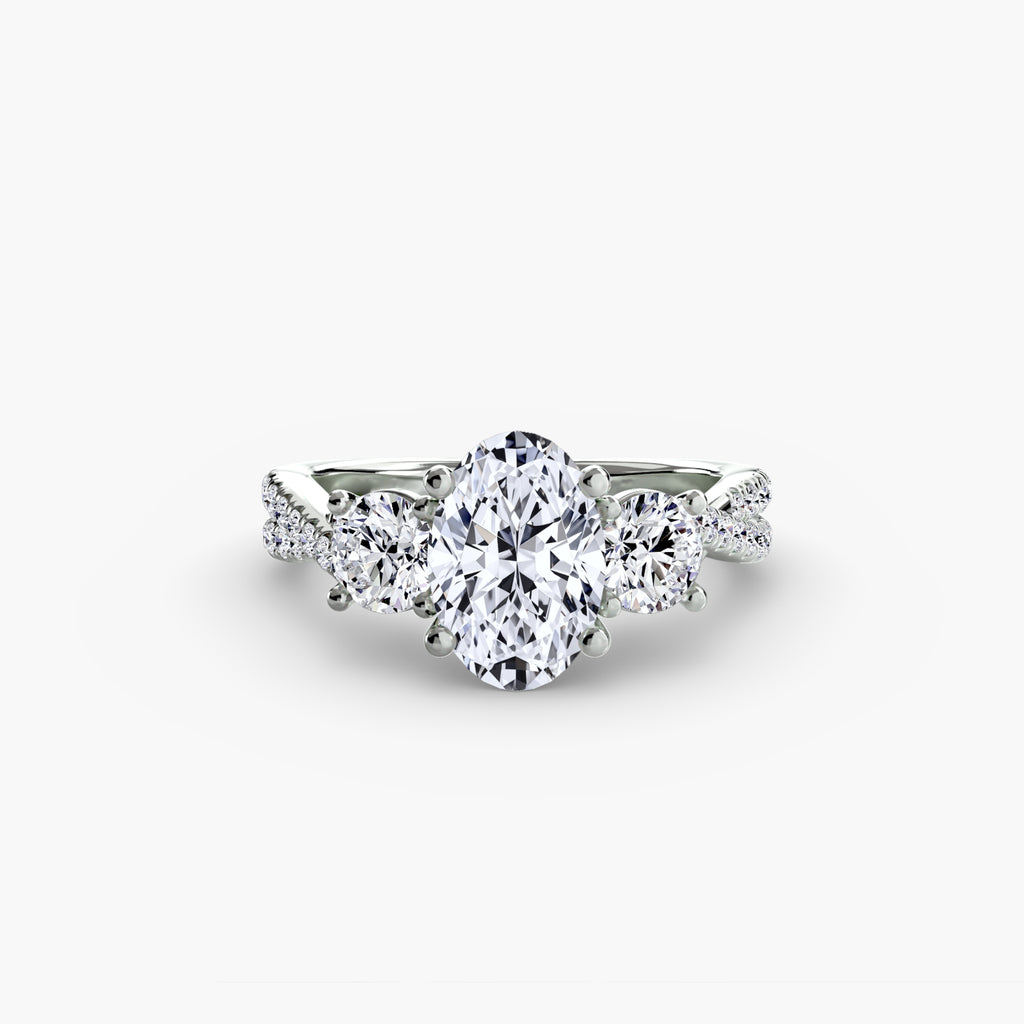 Aria Three-Stone with Pavé Band