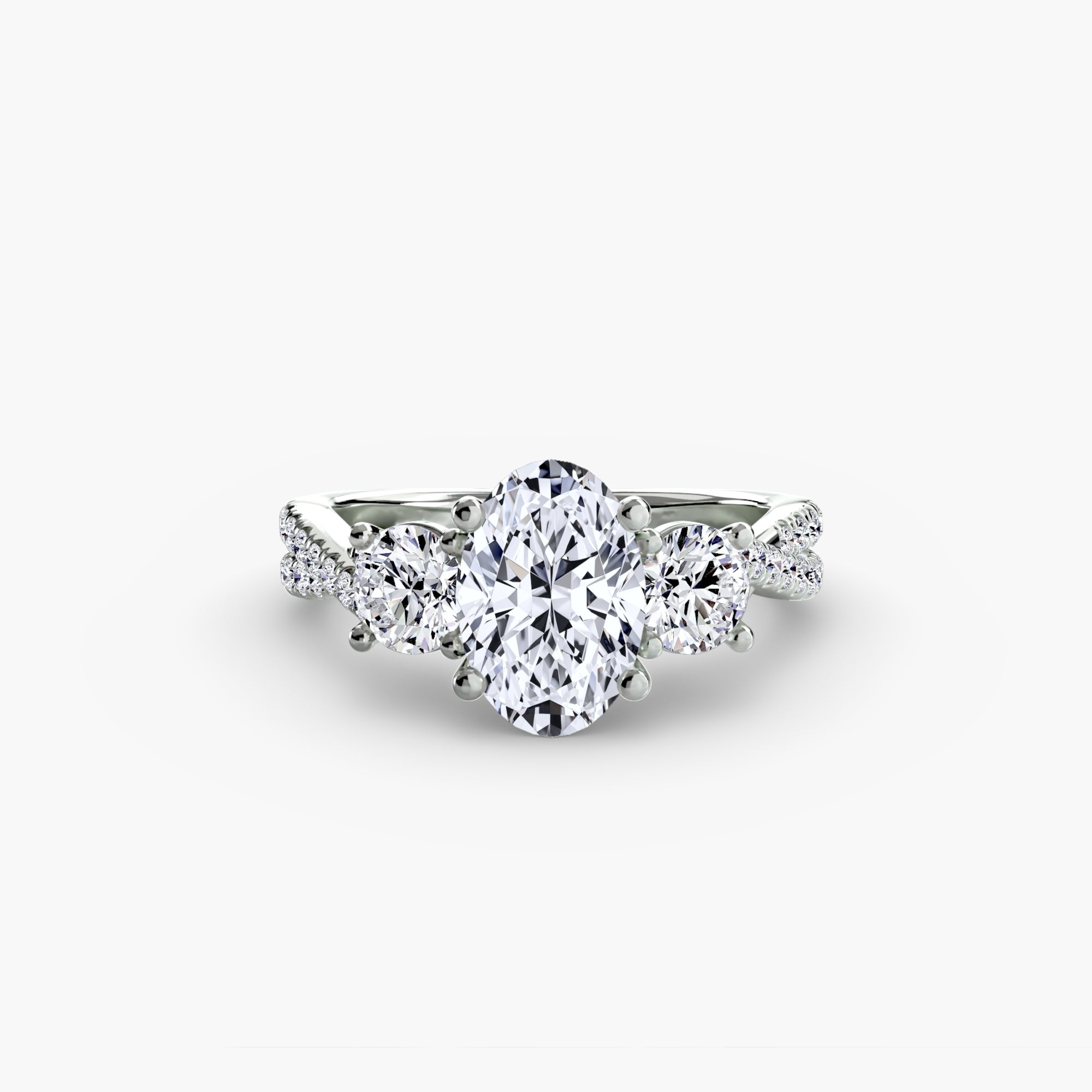 Aria Three-Stone with Pavé Band