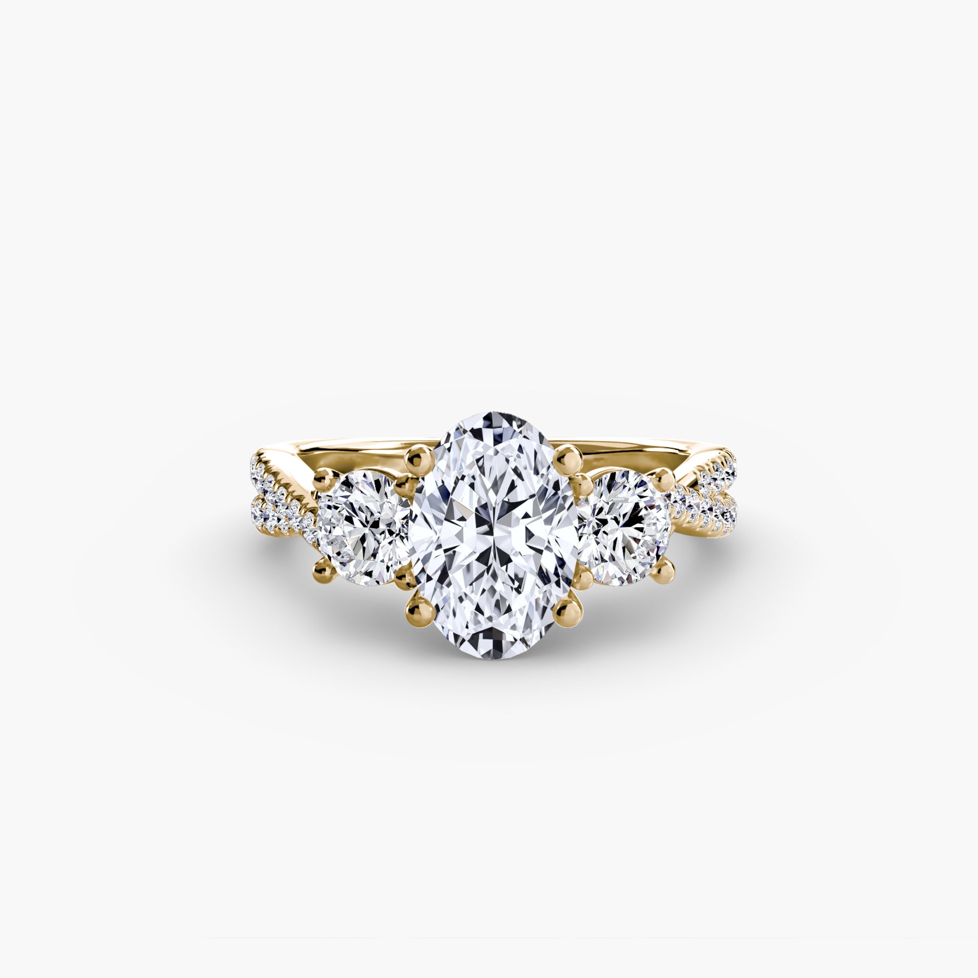 Aria Three-Stone with Pavé Band