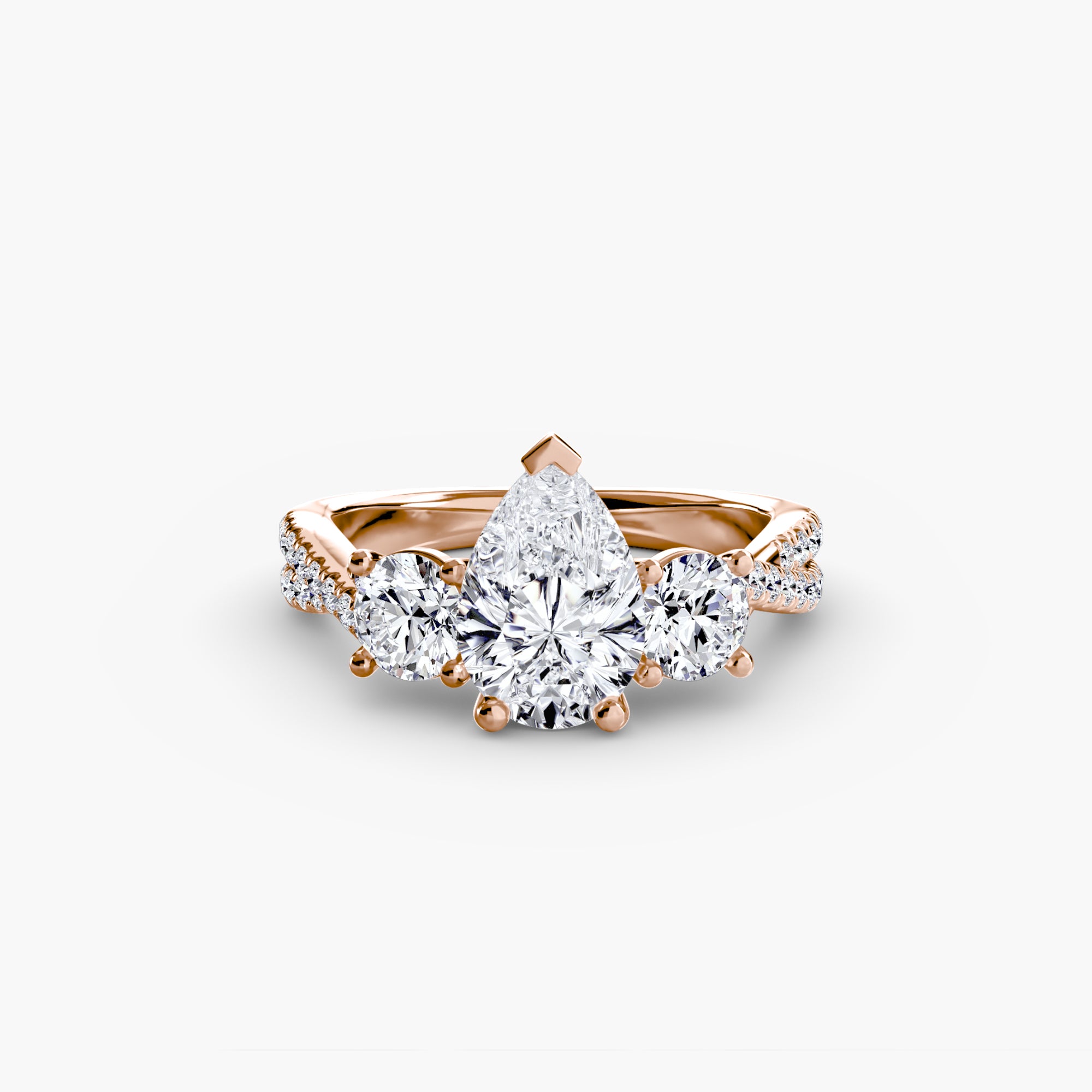 Aria Three-Stone with Pavé Band