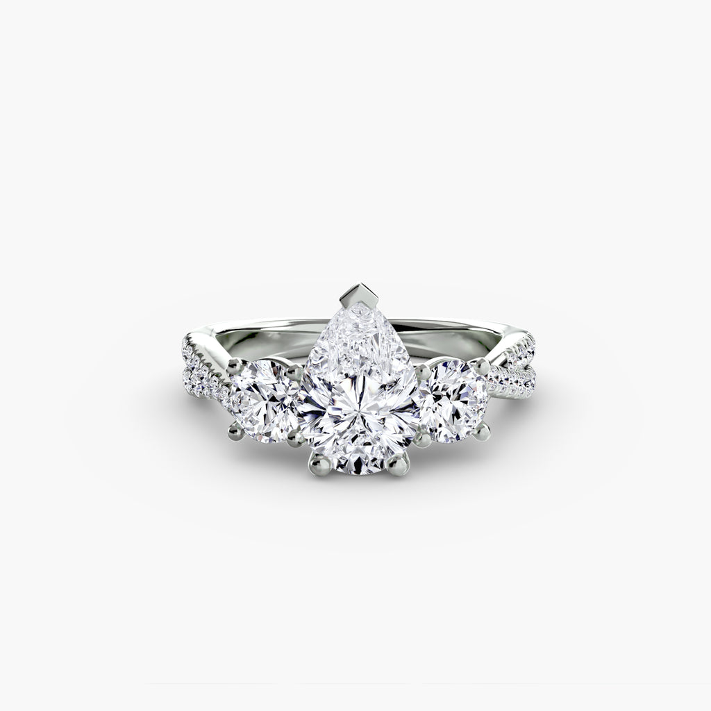 Aria Three-Stone with Pavé Band